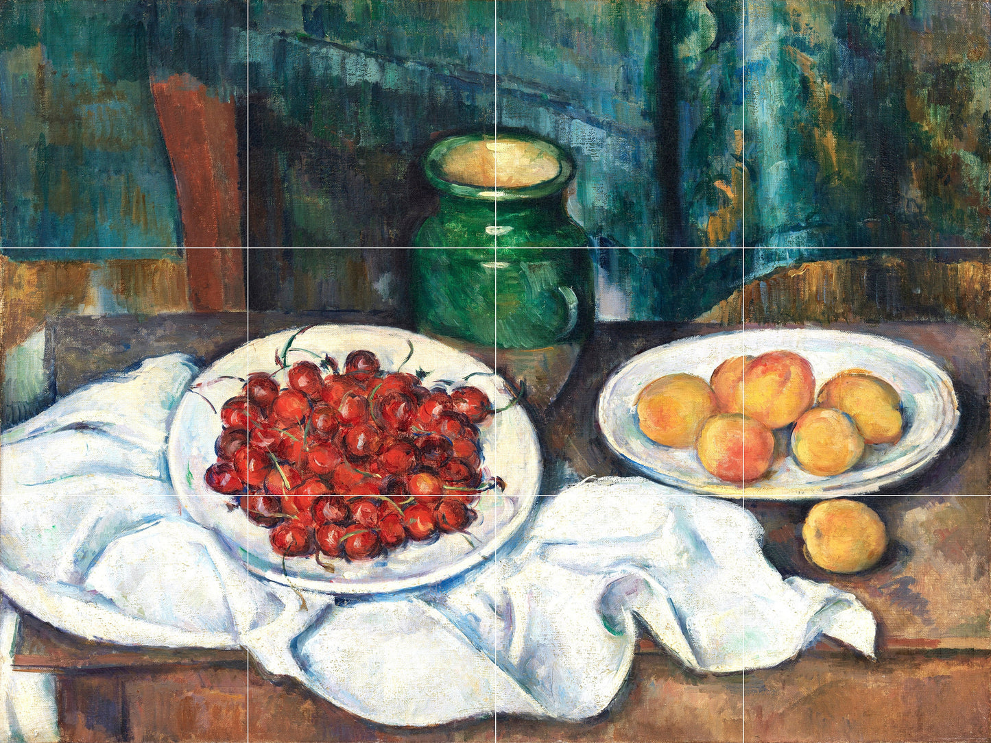 Tile Mural/Mosaic Ceramic Panel of Paul Cezanne -Fruit Mural - Cezanne Wall Art -Cezanne wall print- Fruit Tiles -Gloss Tiles -Tile Mosaic