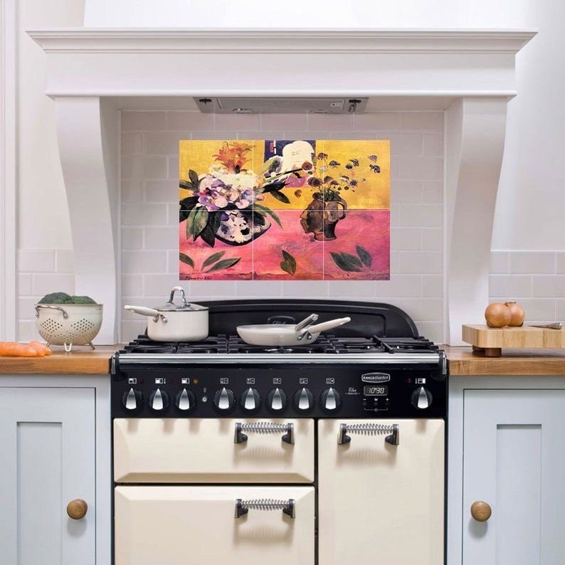 Tile Mural/Mosaic Ceramic Panel of Paul Gauguin Still Life - Gauguin Painting - Gauguin Wall Art - Flower Mural - Gauguin Art Print