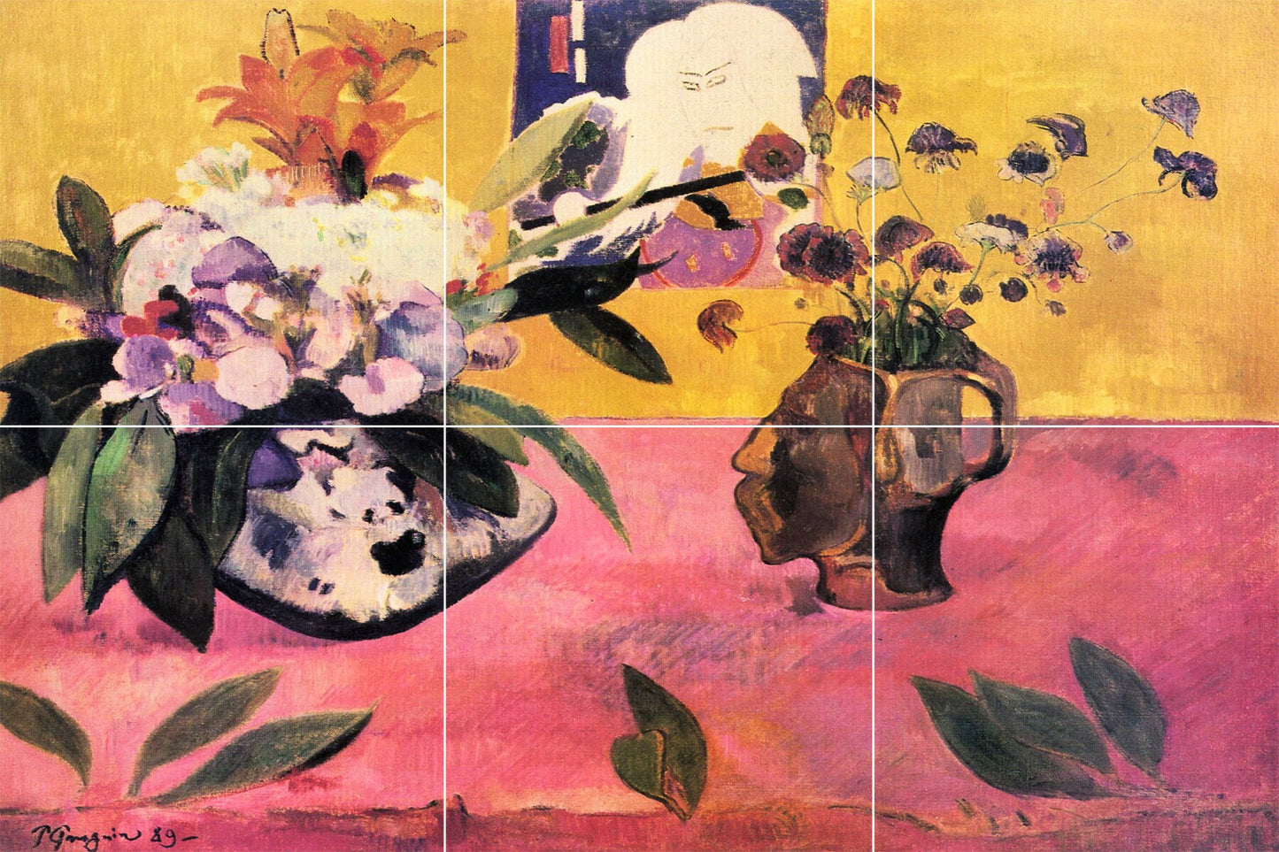 Tile Mural/Mosaic Ceramic Panel of Paul Gauguin Still Life - Gauguin Painting - Gauguin Wall Art - Flower Mural - Gauguin Art Print