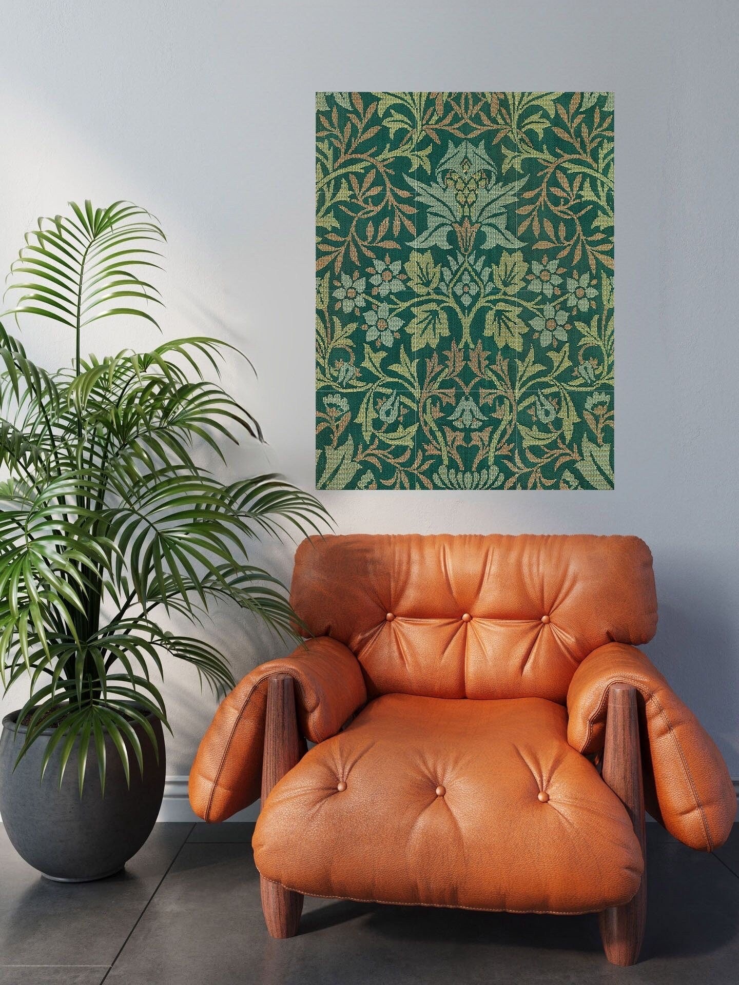 Tile Mural/Mosaic Ceramic Panel of William Morris Flower Garden - William Morris Wall Art - Morris Pattern - Botanical Print - Gloss Tiles