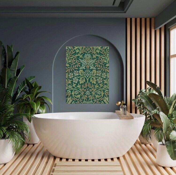 Tile Mural/Mosaic Ceramic Panel of William Morris Flower Garden - William Morris Wall Art - Morris Pattern - Botanical Print - Gloss Tiles
