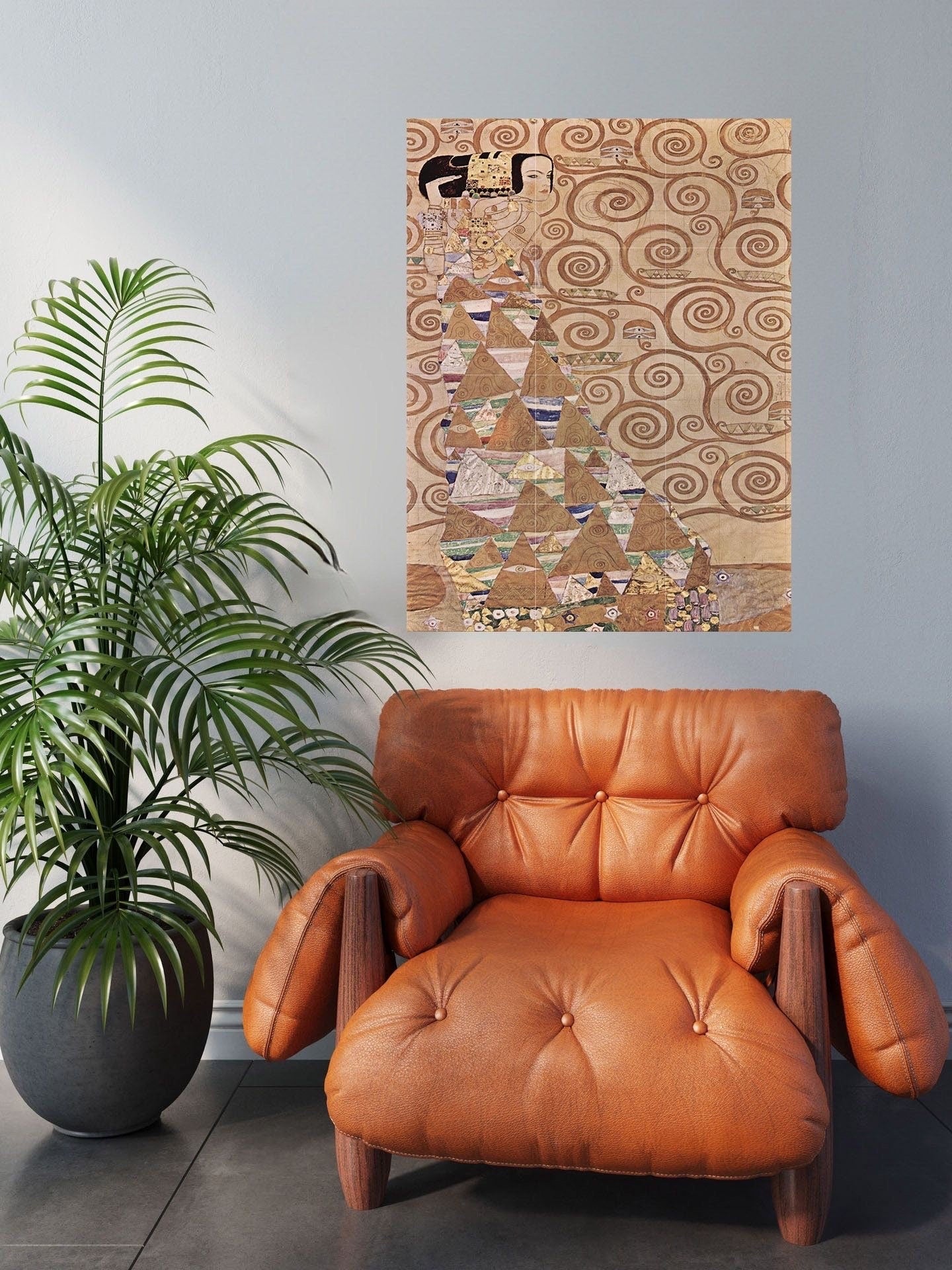 Tile Mural/Mosaic Ceramic Panel of Gustav Klimt Expectation from Tree of Life - Klimt Wall Art - Klimt Art Prints - Klimt Painting