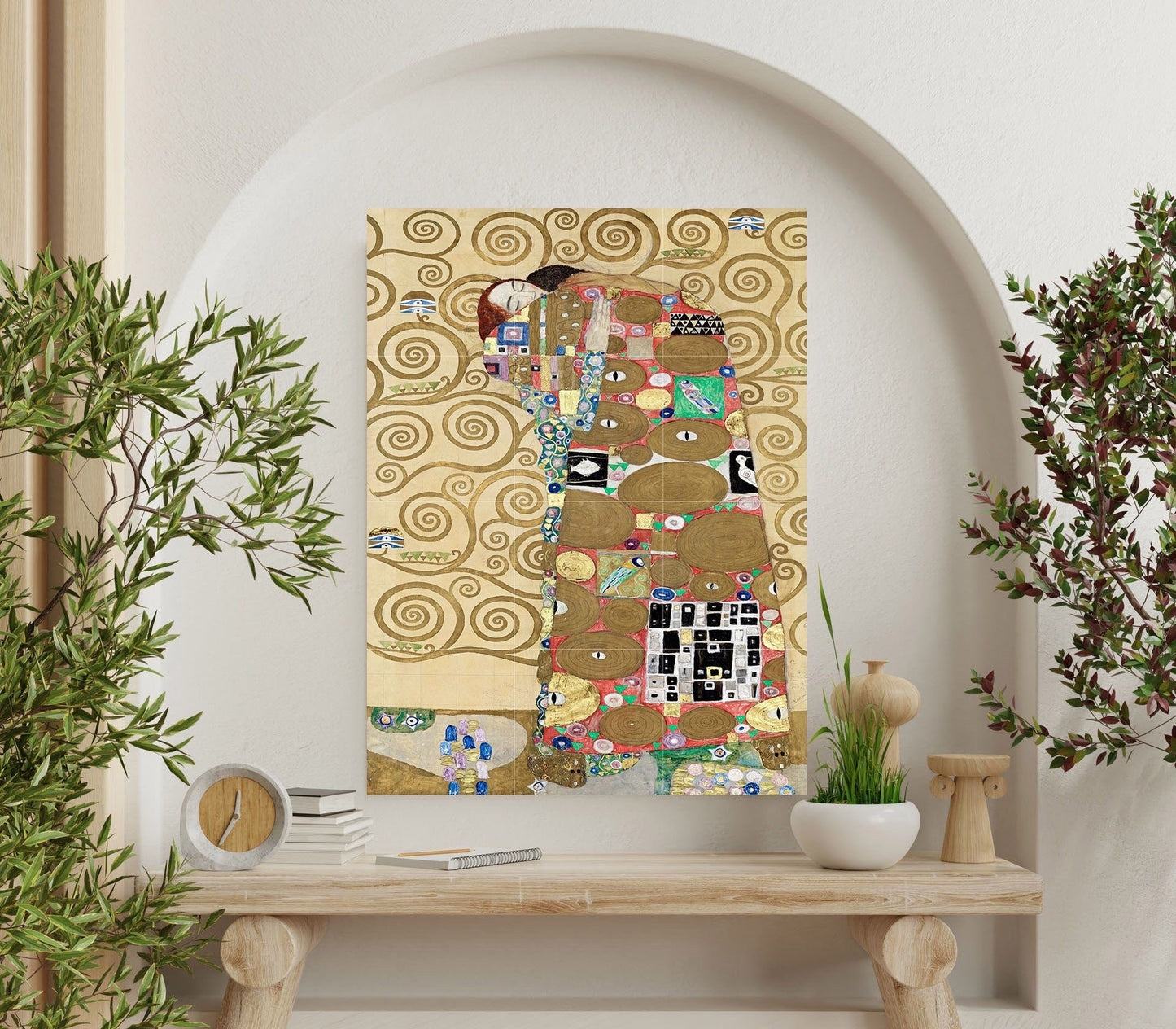 Tile Mural/Mosaic Ceramic Panel of Gustav Klimt Fulfilment - Klimt Wall Art - Klimt Art Prints - Klimt Painting - Gustav Klimt Mural