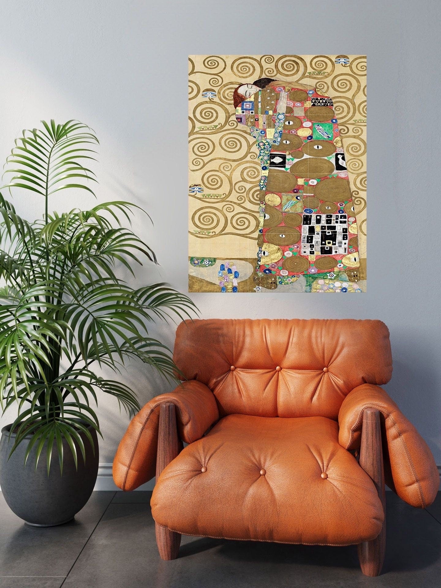 Tile Mural/Mosaic Ceramic Panel of Gustav Klimt Fulfilment - Klimt Wall Art - Klimt Art Prints - Klimt Painting - Gustav Klimt Mural