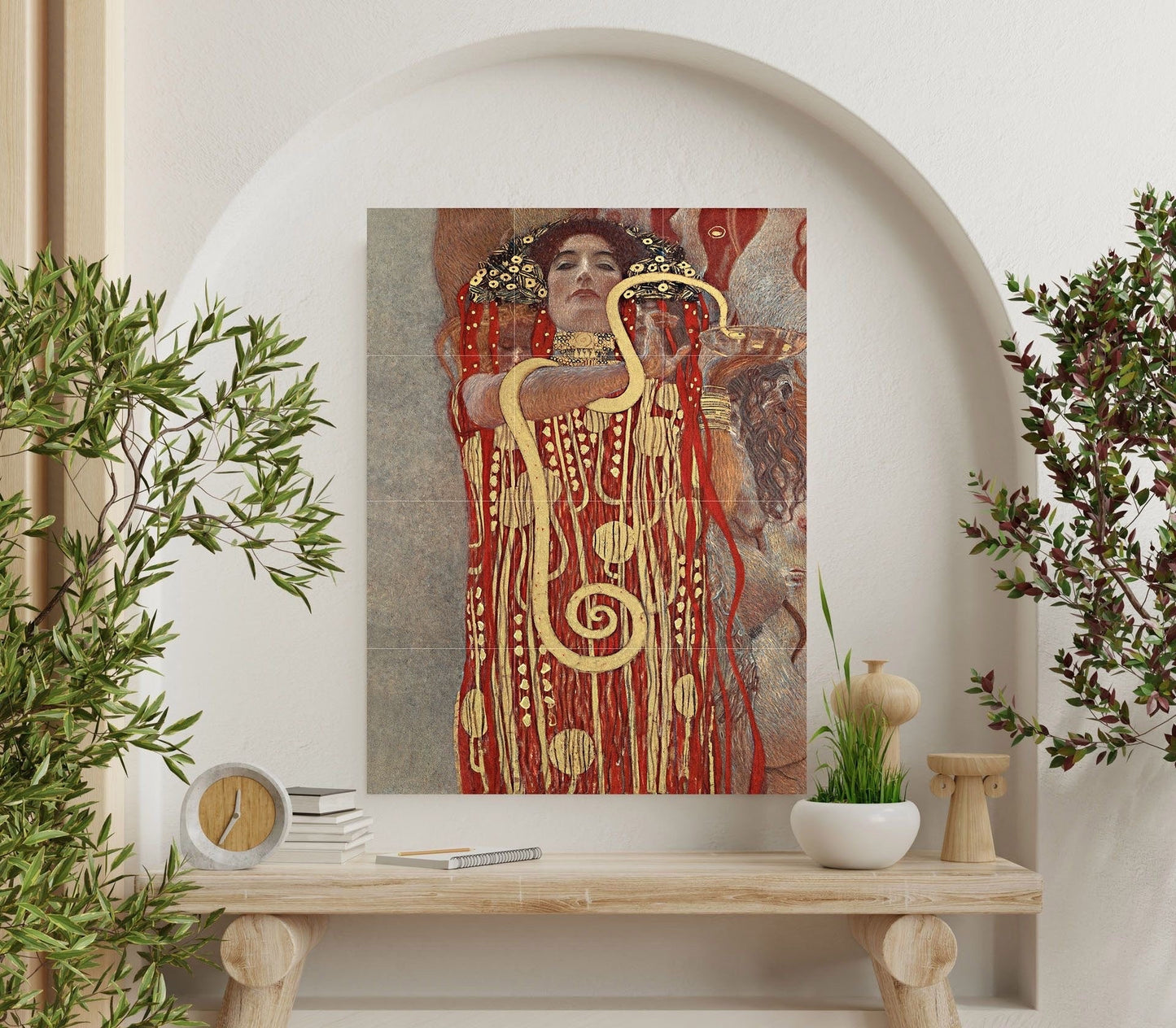Tile Mural/Mosaic Ceramic Panel of Gustav Klimt Hygieia - Klimt Wall Art - Klimt Art Prints - Klimt Painting - Gustav Klimt Mural