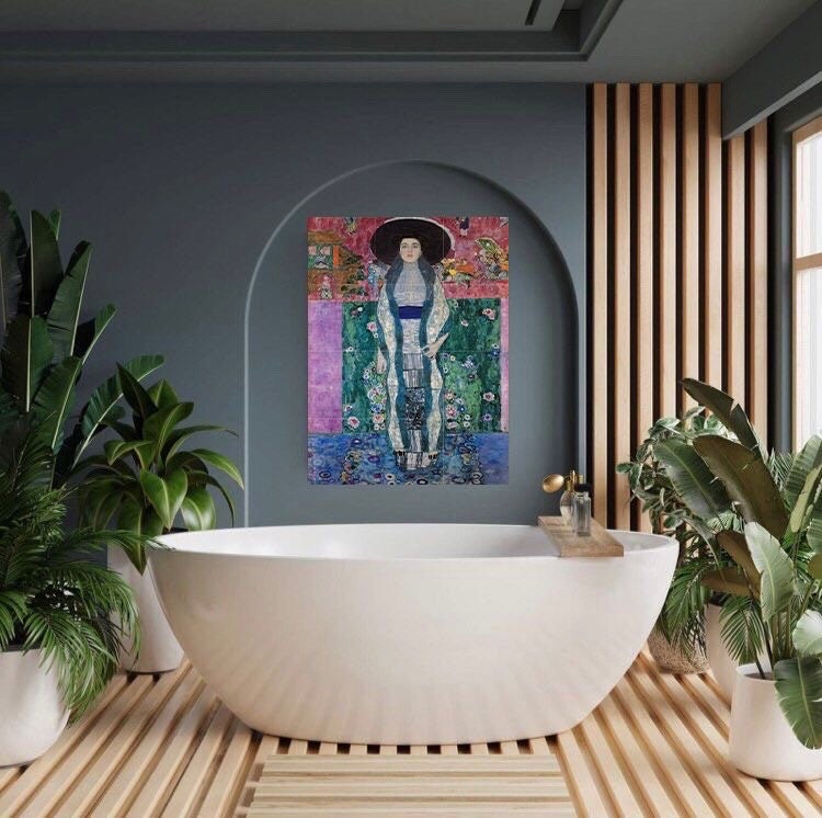 Tile Mural/Mosaic Ceramic Panel of Gustav Klimt Portrait - Klimt Wall Art - Klimt Art Prints - Klimt Painting - Gustav Klimt Mural