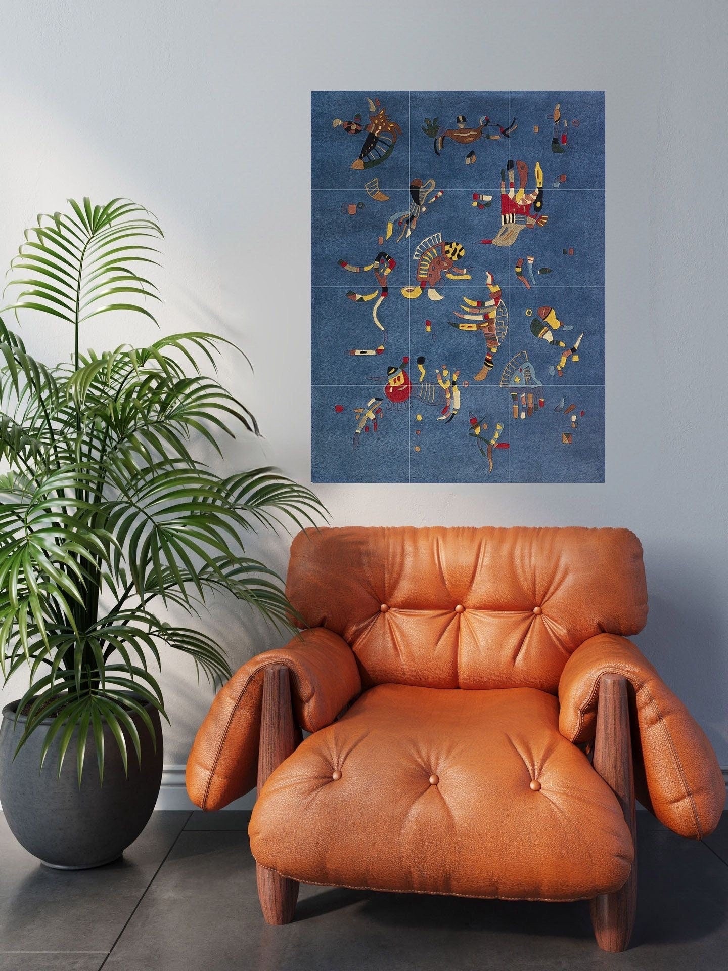 Tile Mural/Mosaic Ceramic Panel of Wassily Kandinsky Bleu de Ciel - Tile Mural - Kandinsky Mural - Kandinsky Wall Art -Kandinsky Tile Mosaic