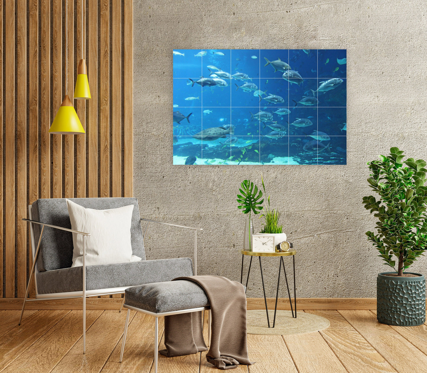 Tile Mural/Mosaic Ceramic Panel of an Ocean Fish Underwater World - Fish Wall Art - Tile Mural Art Print - Home Decor - Tile Mosaic