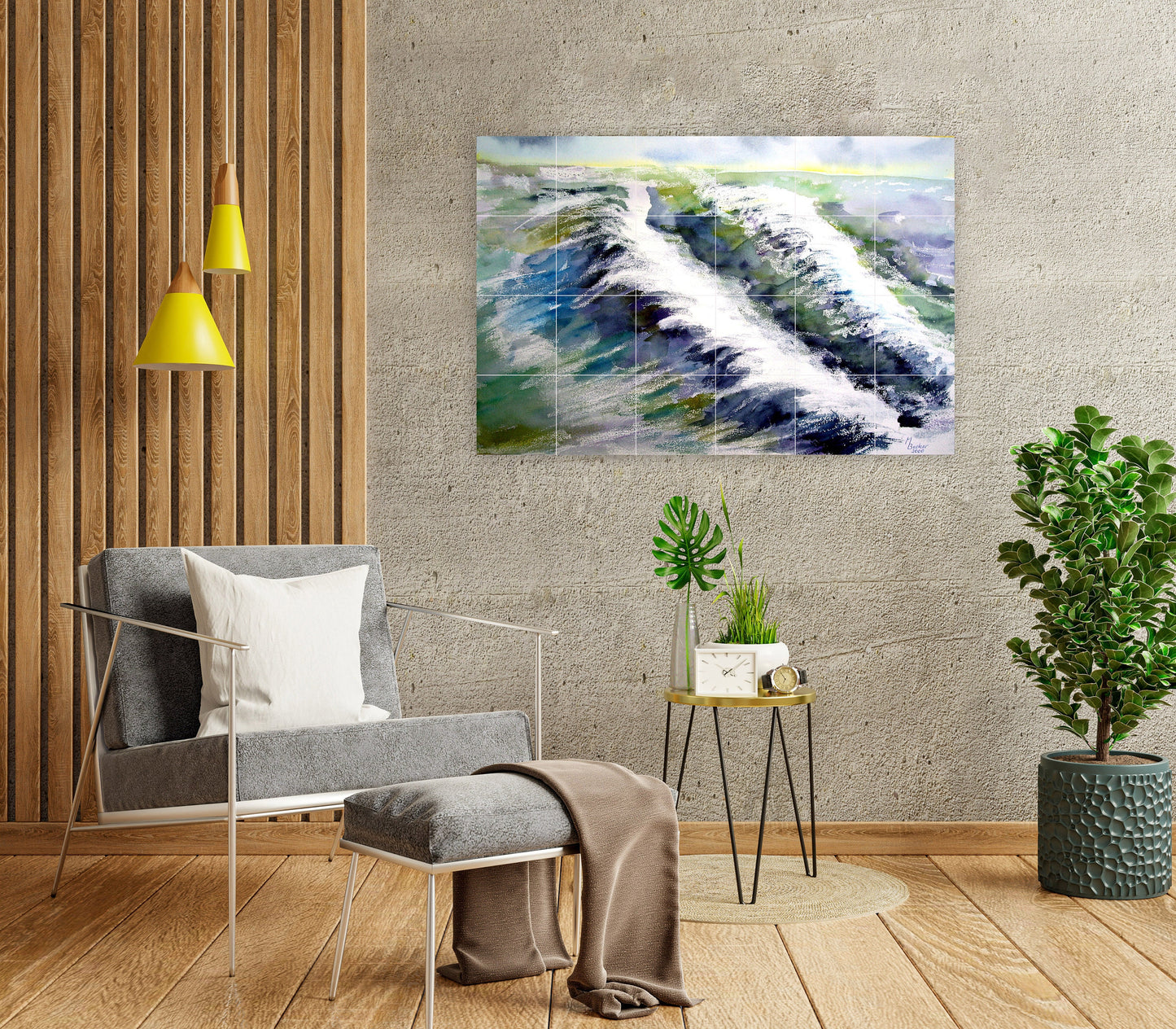 Tile Mural/Mosaic Ceramic Panel of Ocean Waves - Storm Mural - Ocean Waves Wall Mural - Wall Art -Tile Mural Art - Home Decor - Tile Mosaic
