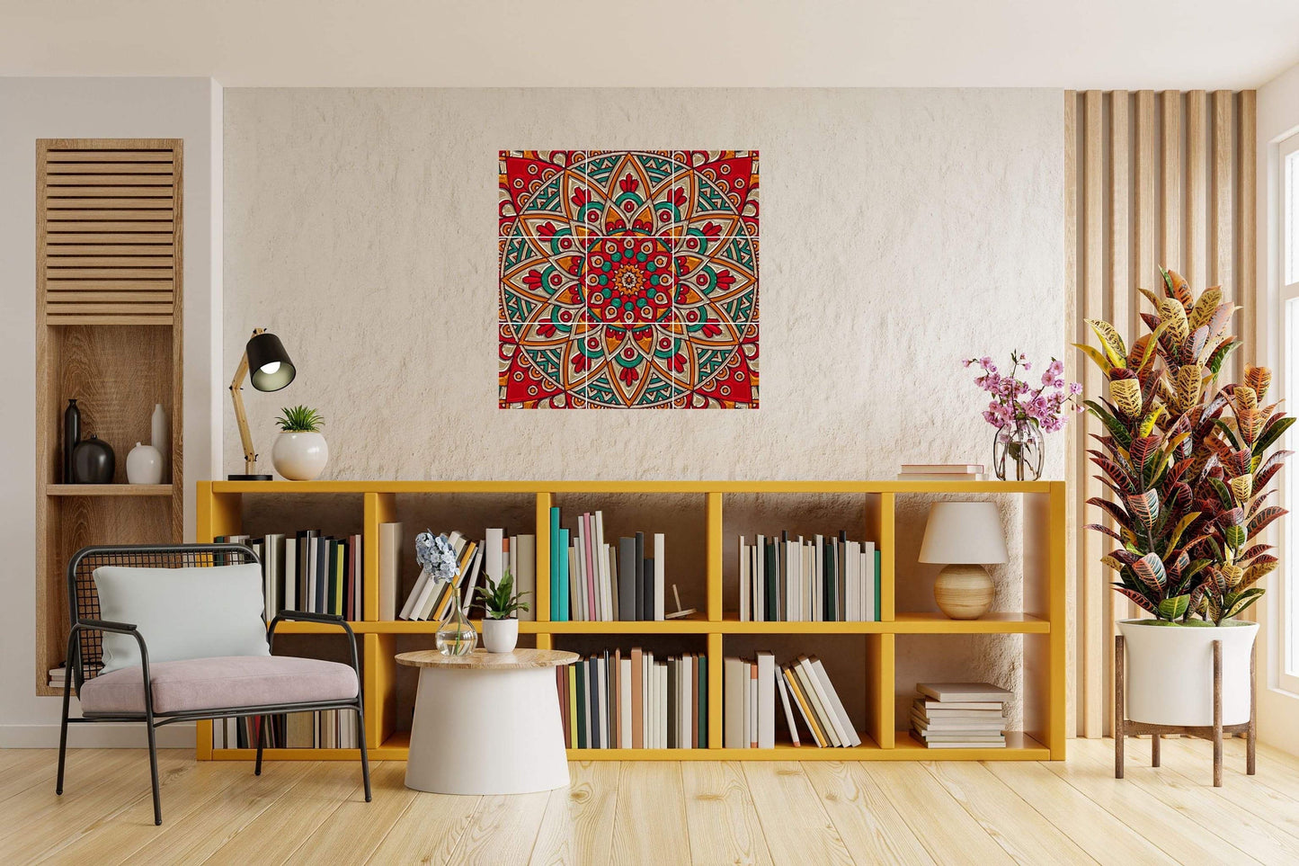 Tile Mural/Mosaic Ceramic Panel of Mandala Pattern - Mandala Wall Art - Mandala Print - Mandala Home Decor - Mandala Print - Mandala Art