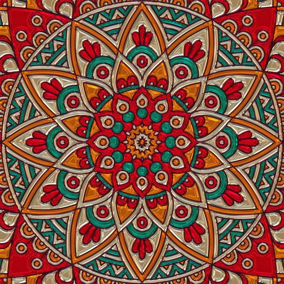 Mandala Floral Design -Set of 1 Wall Decor Tile -Kitchen Backsplash Tiles,Table Decorative Tiles,Bathroom tiles, Indian decor, Mandala print