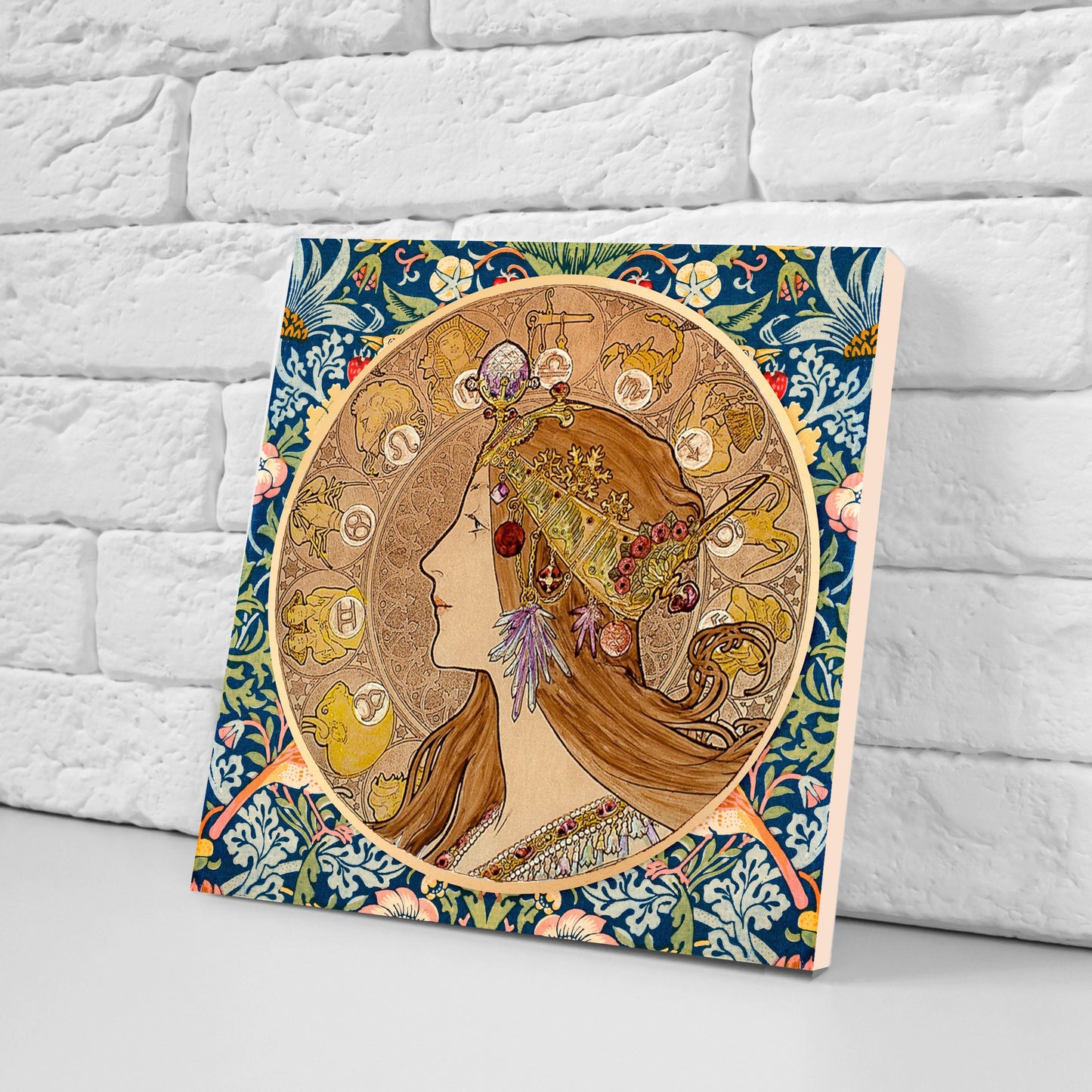 Art Nouveau Set of 3 Ceramic tiles,Ceramic Decor Tiles,Kitchen Backsplash Tiles, Bathroom Tiles, Art Nouveau print, Alphonse Mucha print