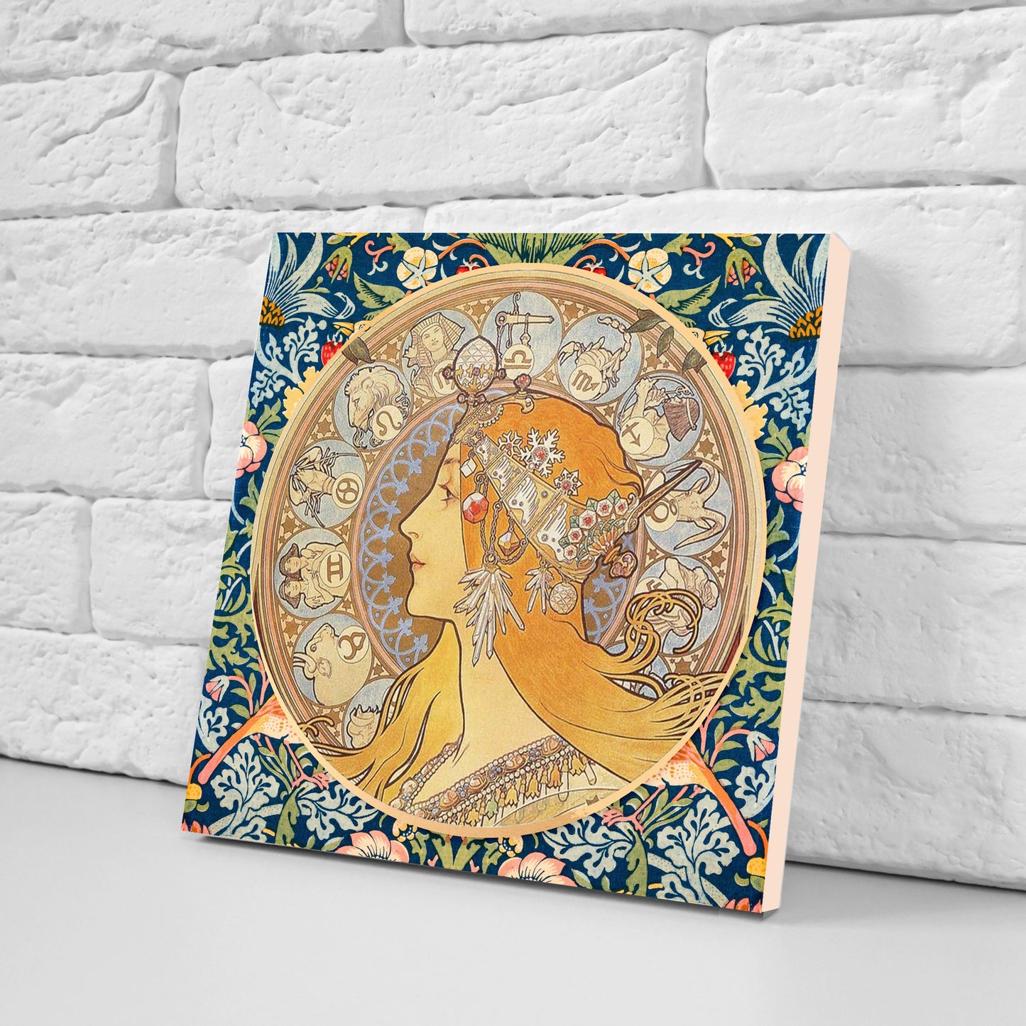 Art Nouveau Set of 3 Ceramic tiles,Ceramic Decor Tiles,Kitchen Backsplash Tiles, Bathroom Tiles, Art Nouveau print, Alphonse Mucha print
