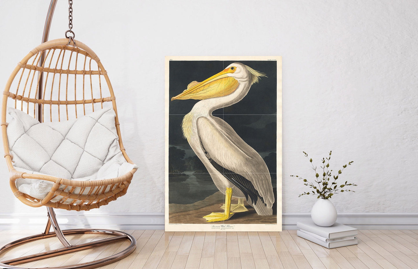 Tile Mural/Mosaic Ceramic Panel of Pelican Tropical Bird - John James Audubon - Bird Mural - Gloss Tiles - Pelican Wall Art Print - Bird Art