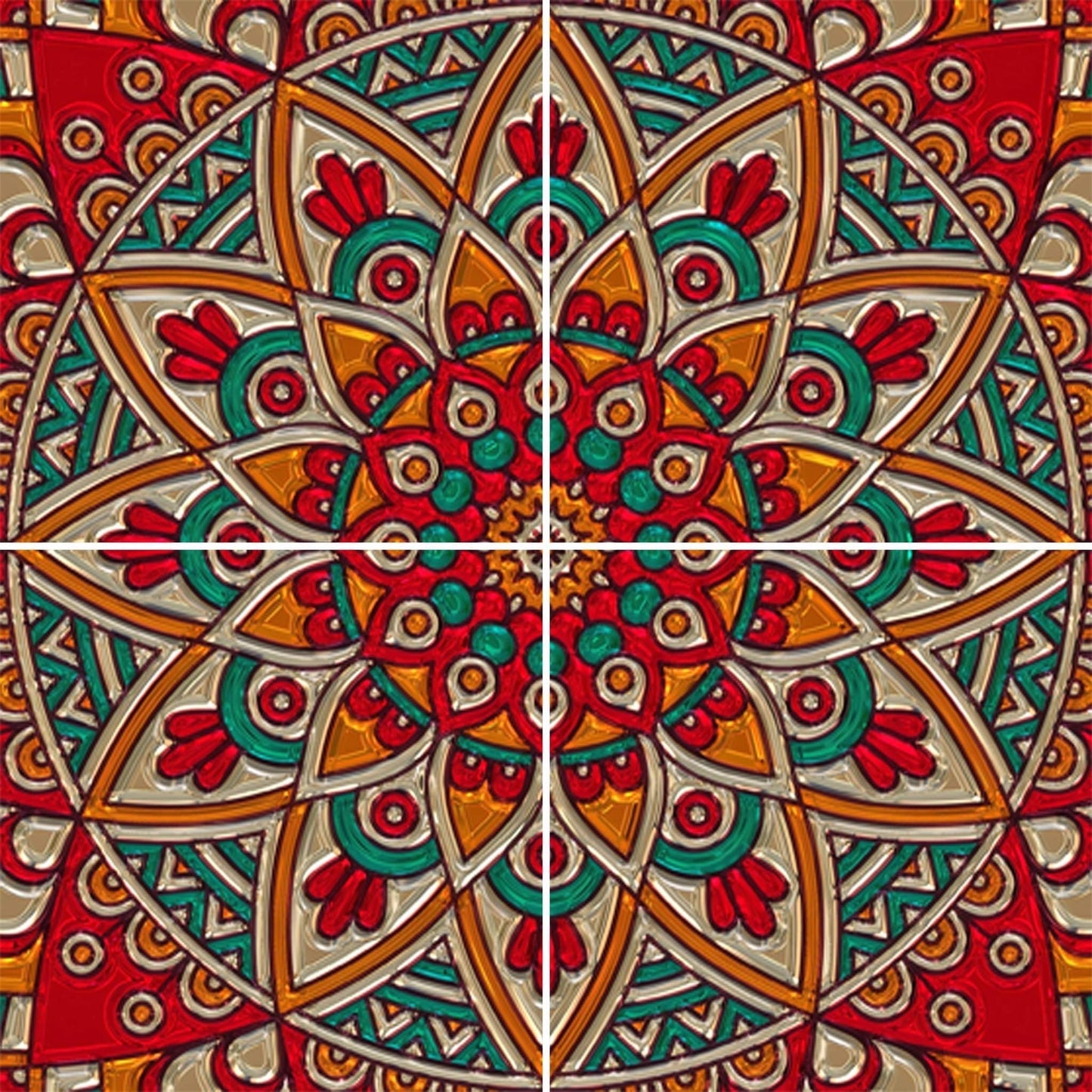 Tile Mural/Mosaic Ceramic Panel of Mandala Pattern - Mandala Wall Art - Mandala Print - Mandala Home Decor - Mandala Print - Mandala Art