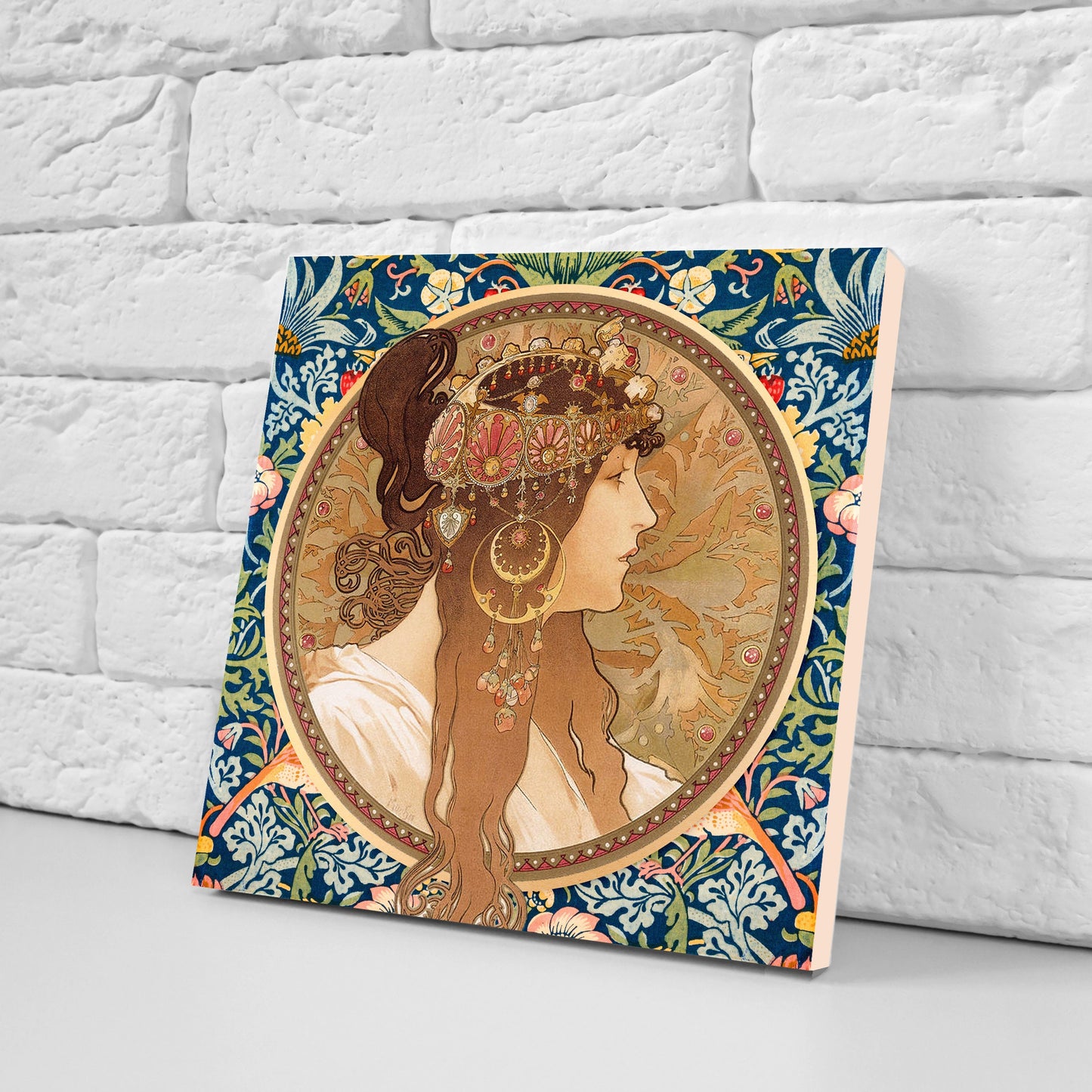 Art Nouveau Set of 3 Ceramic tiles,Ceramic Decor Tiles,Kitchen Backsplash Tiles, Bathroom Tiles, Art Nouveau print, Alphonse Mucha print