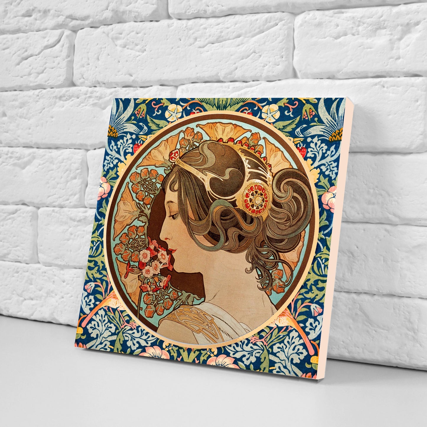 Art Nouveau Set of 3 Ceramic tiles,Ceramic Decor Tiles,Kitchen Backsplash Tiles, Bathroom Tiles, Art Nouveau print, Alphonse Mucha print