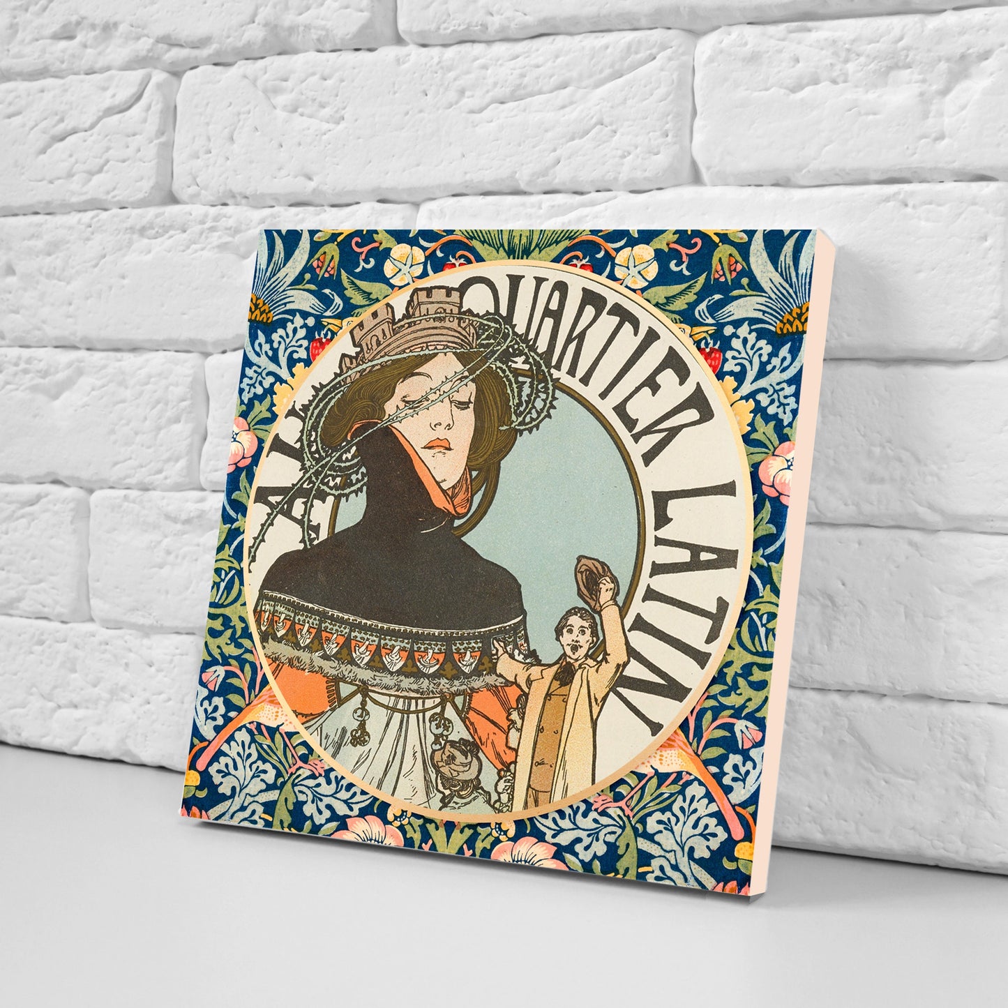 Art Nouveau Set of 3 Ceramic tiles,Ceramic Decor Tiles,Kitchen Backsplash Tiles, Bathroom Tiles, Art Nouveau print, Alphonse Mucha print