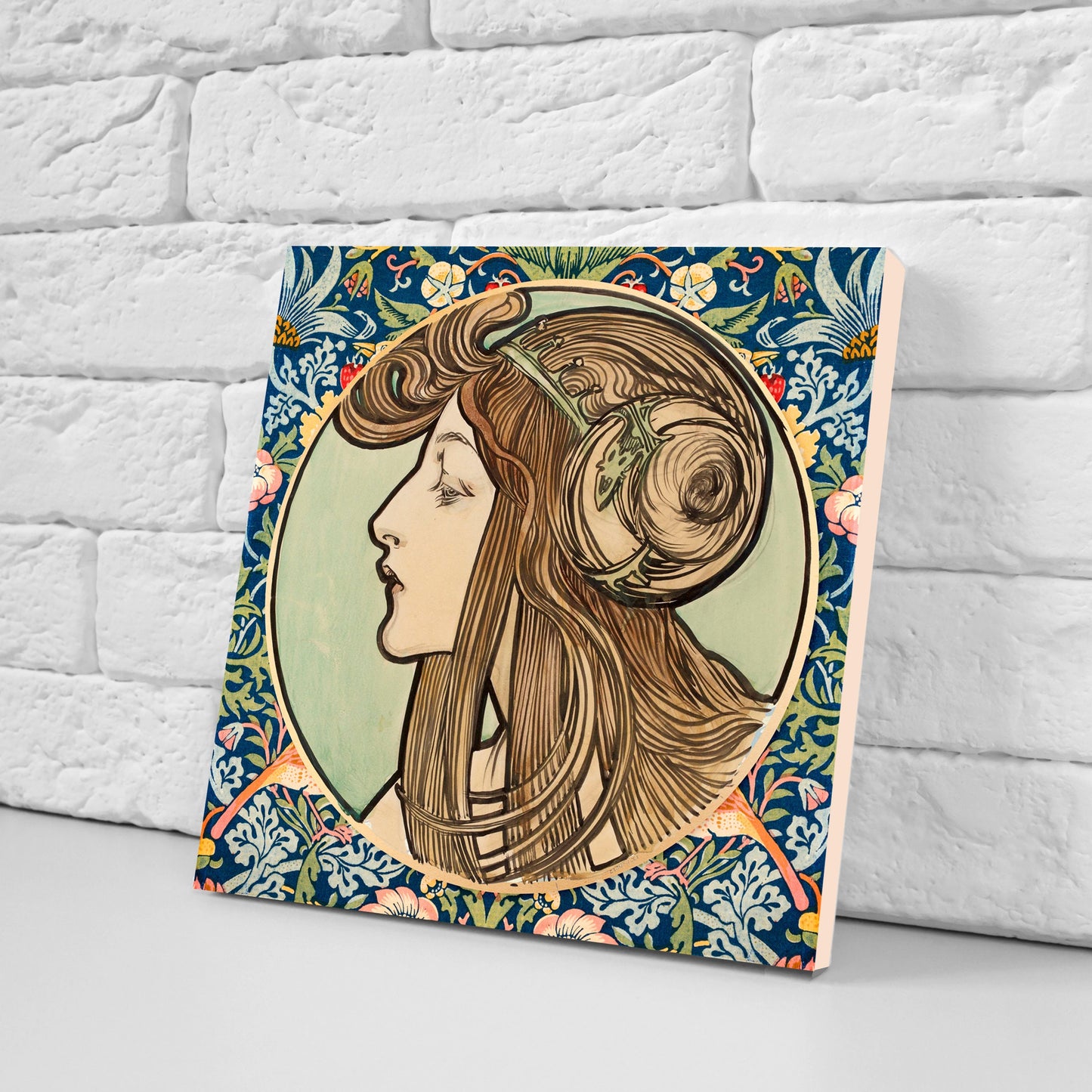 Art Nouveau Set of 3 Ceramic tiles,Ceramic Decor Tiles,Kitchen Backsplash Tiles, Bathroom Tiles, Art Nouveau print, Alphonse Mucha print