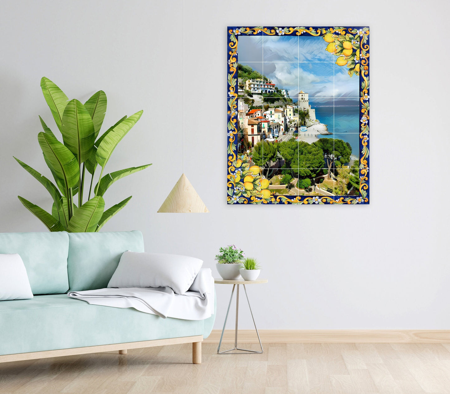 Tile Mural/Mosaic Ceramic Panel of Maiori - Maiori Mural- Maiori Amalfi Coast - Maiori Wall Art - Tile Mural - Gloss Tiles -Tile Mosaic