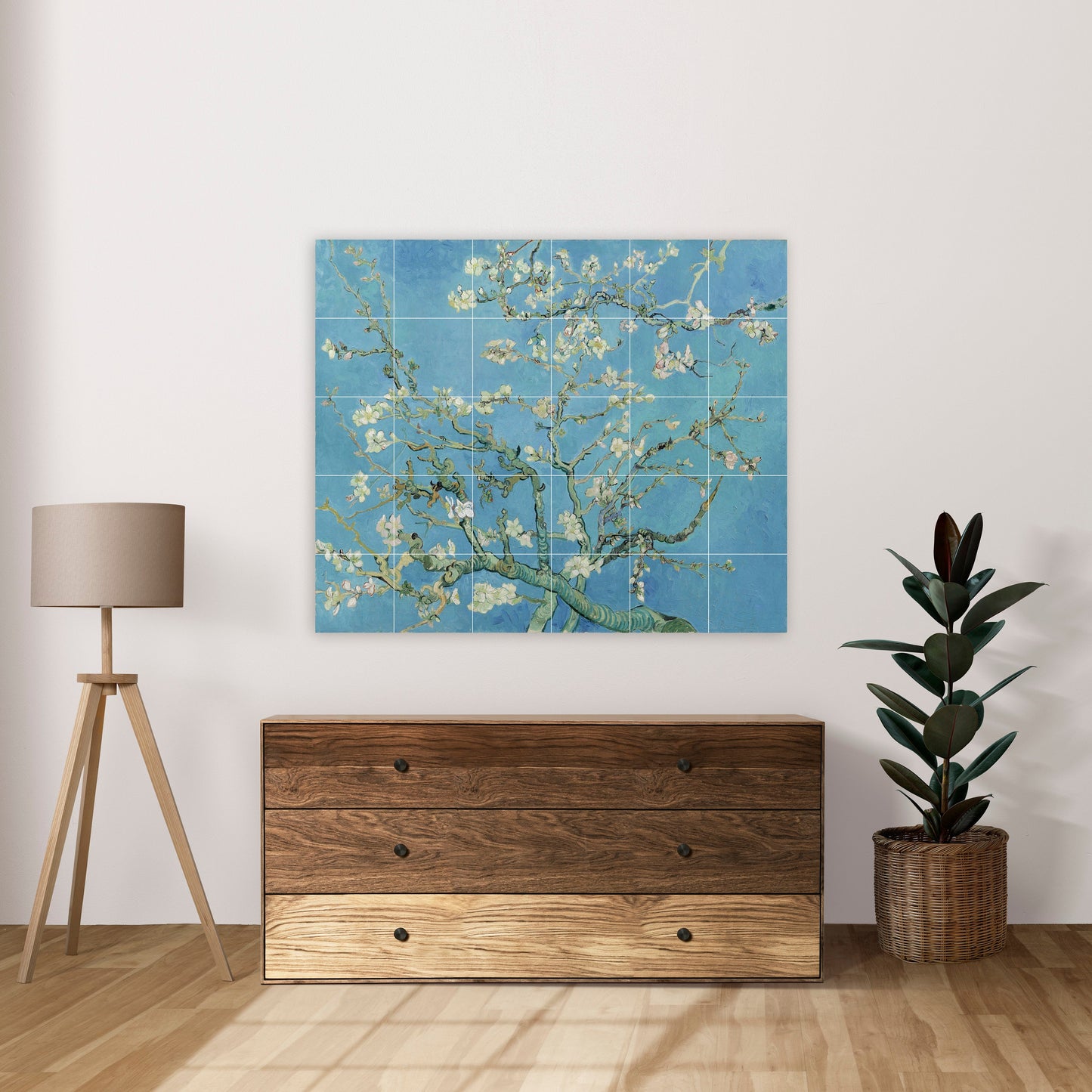 Tile Mural/Mosaic Ceramic Panel of Vincent Van Gogh Almond Blossom - Flower Mural - Van Gogh Print - Flower Wall Art - Botanical Art Print