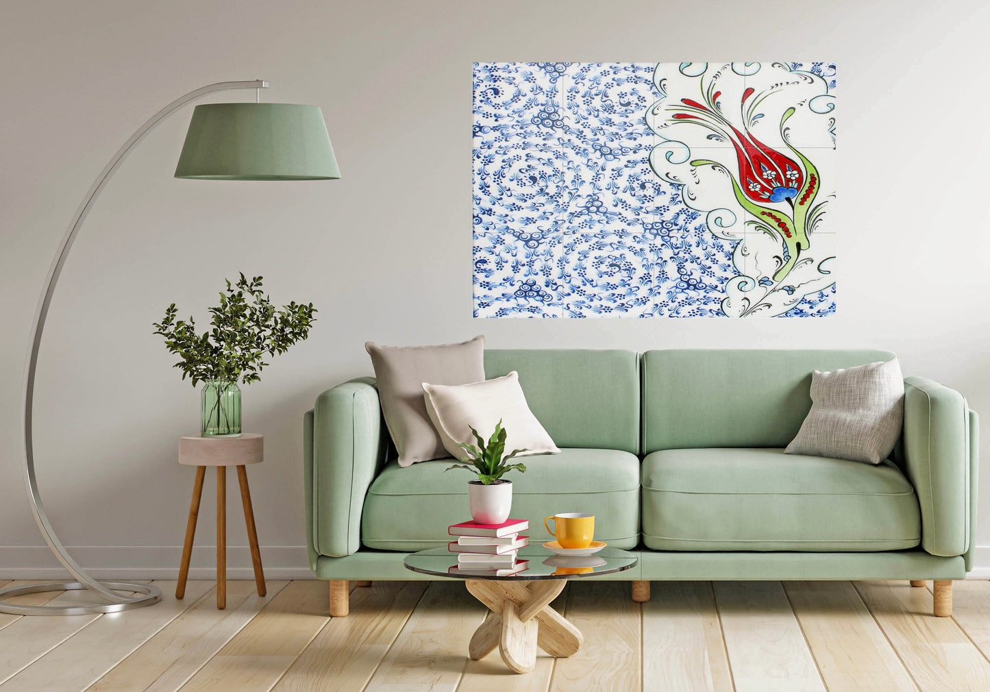 Tile Mural/Mosaic Ceramic Panel of Arabic Pattern Aabic Print - Tile Mural - Gloss Tiles - Tile Mosaic -Arabic Print - Iznik Turkish Tiles
