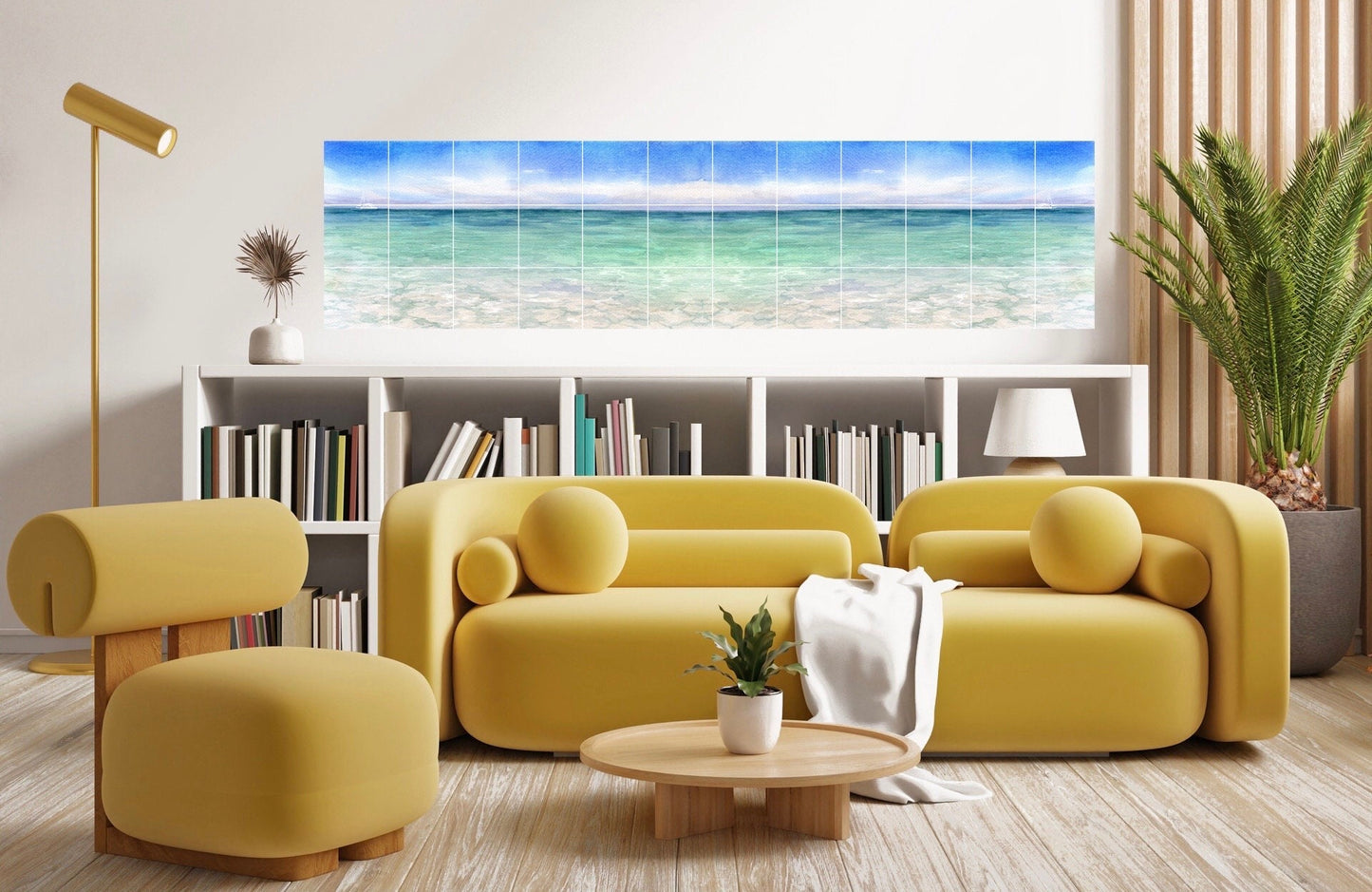 Tile Mural/Mosaic Ceramic Panel of Watercolor Ocean Waves- Sea Mural - Ocean Waves Wall Mural - Wall Art -Tile Mural - Ocean Waves print