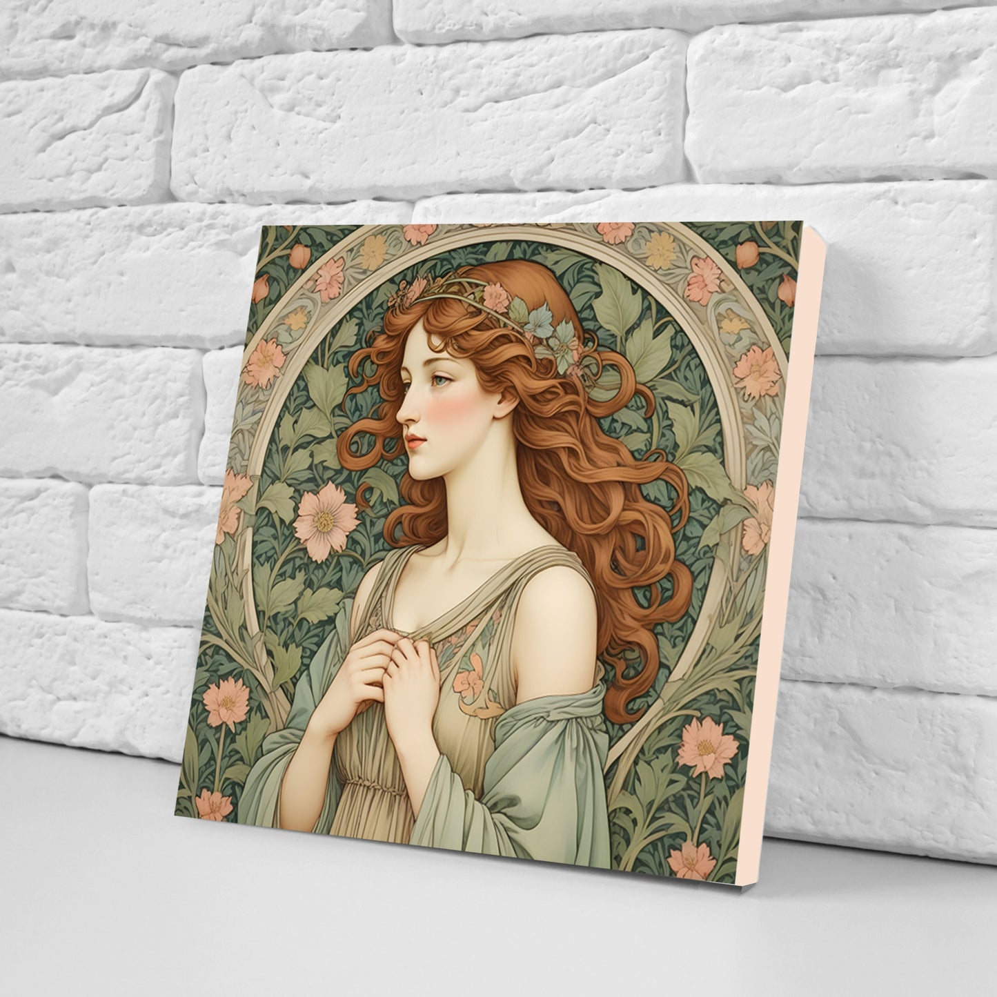 William Morris Style Set of 3 Ceramic tiles,Ceramic Decor Tiles,Backsplash Tiles, Bathroom Tiles, Botanical wall art, William Morris print