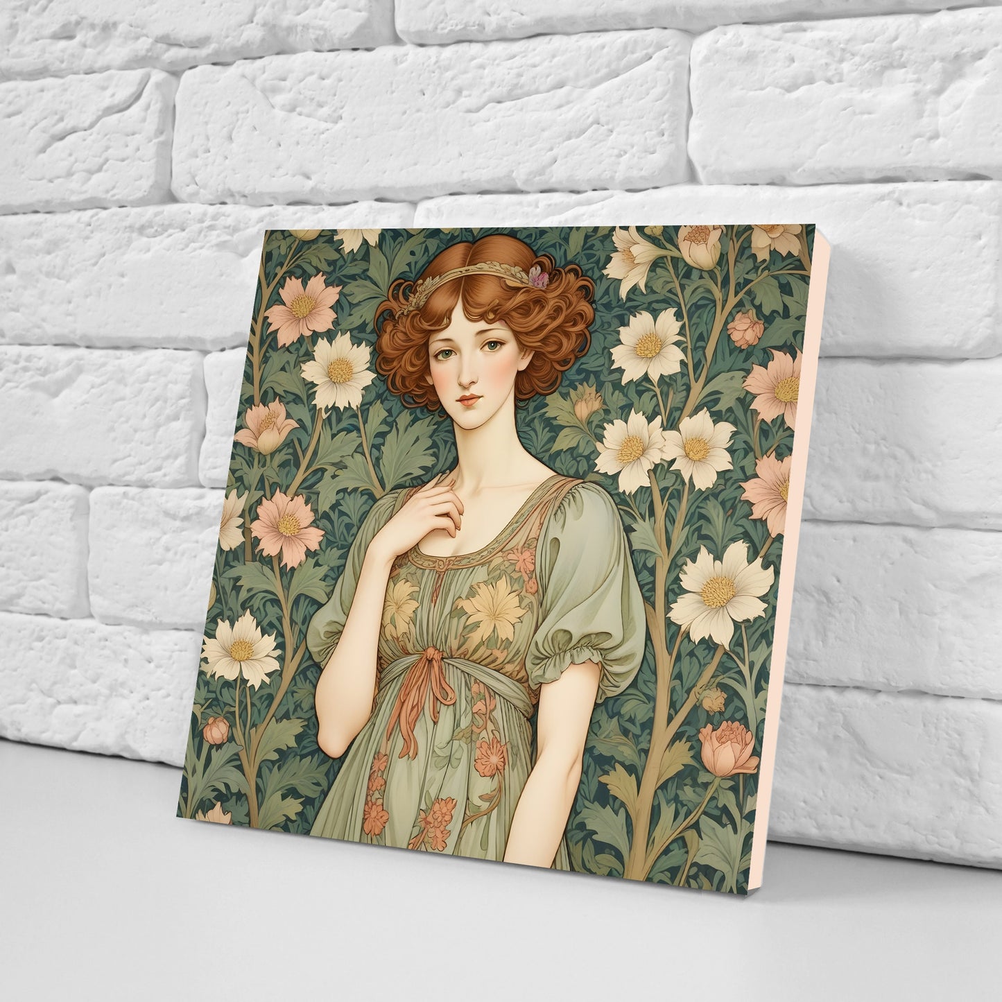 William Morris Style Set of 3 Ceramic tiles,Ceramic Decor Tiles,Backsplash Tiles, Bathroom Tiles, Botanical wall art, William Morris print