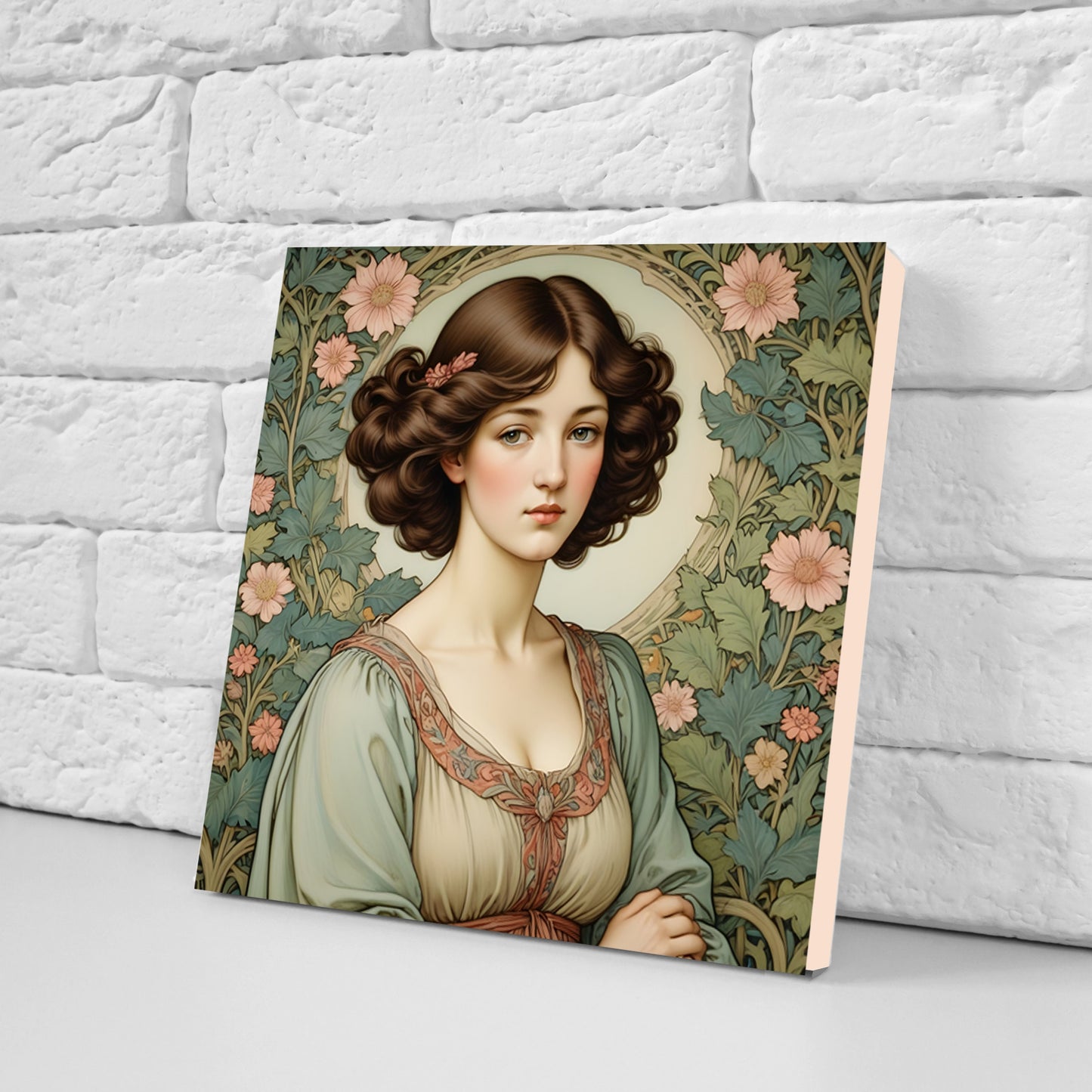William Morris Style Set of 3 Ceramic tiles,Ceramic Decor Tiles,Backsplash Tiles, Bathroom Tiles, Botanical wall art, William Morris print