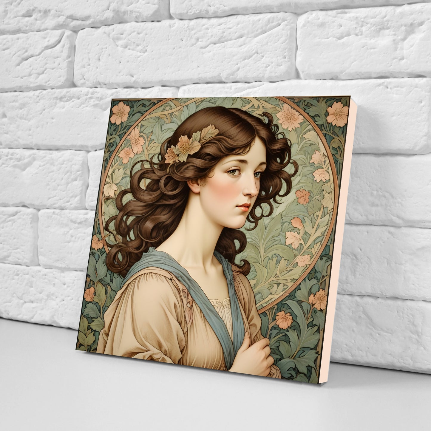 William Morris Style Set of 3 Ceramic tiles,Ceramic Decor Tiles,Backsplash Tiles, Bathroom Tiles, Botanical wall art, William Morris print