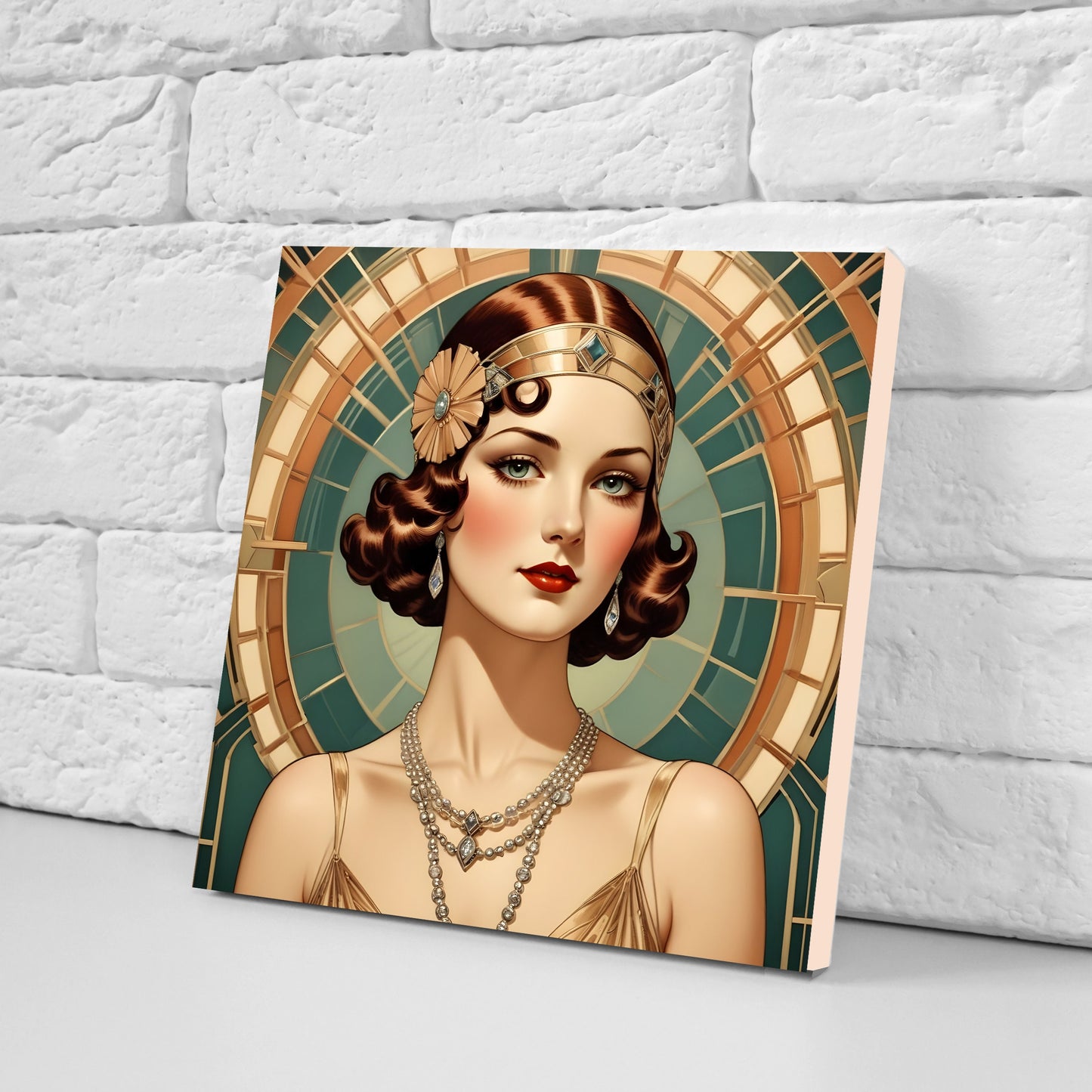 Art Deco Ceramic tiles - Set of 3 Art Deco Wall Decor Tiles - Kitchen Backsplash Tiles, Bathroom Tiles, Decorative Tiles, Shower Tiles