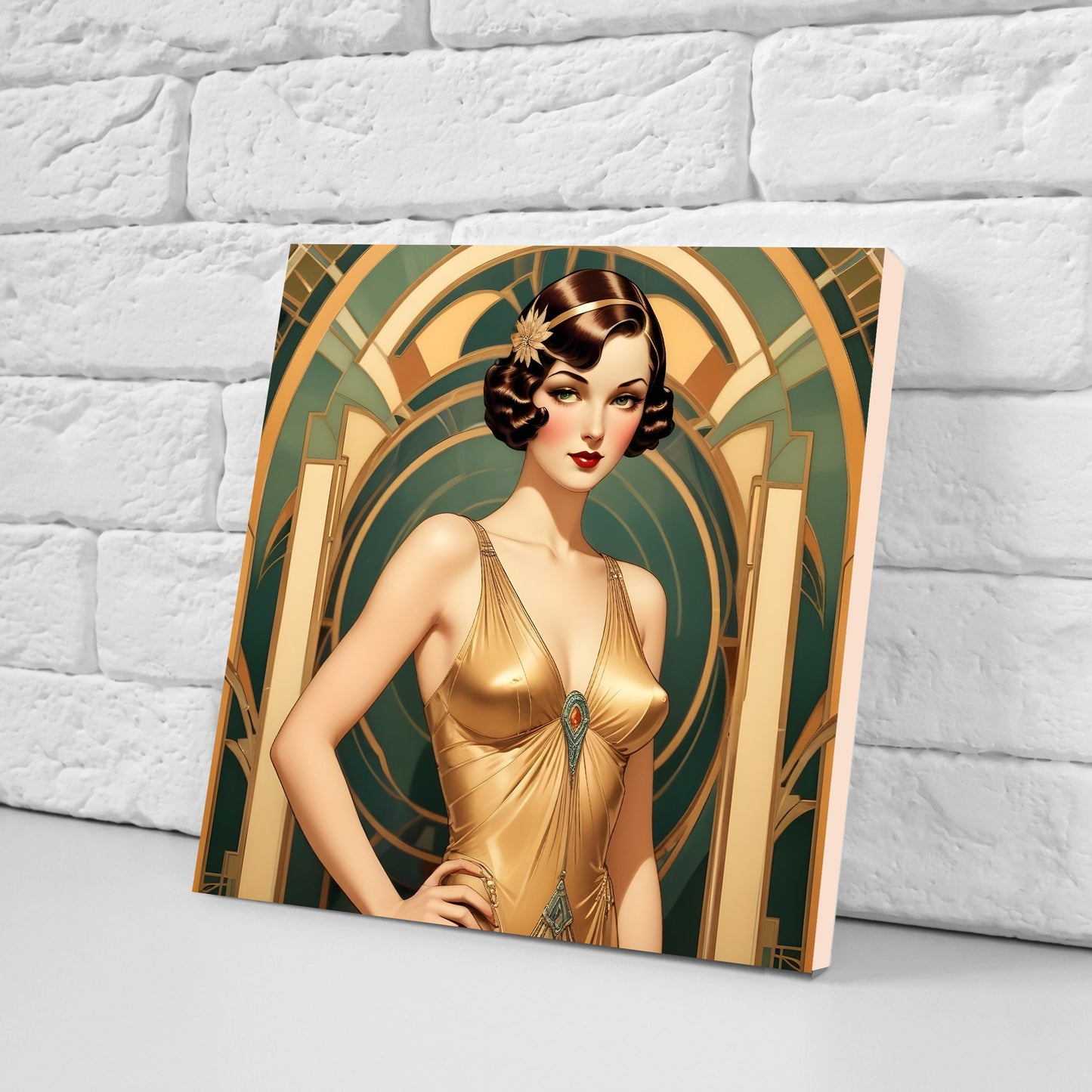 Art Deco Ceramic tiles - Set of 3 Art Deco Wall Decor Tiles - Kitchen Backsplash Tiles, Bathroom Tiles, Decorative Tiles, Shower Tiles