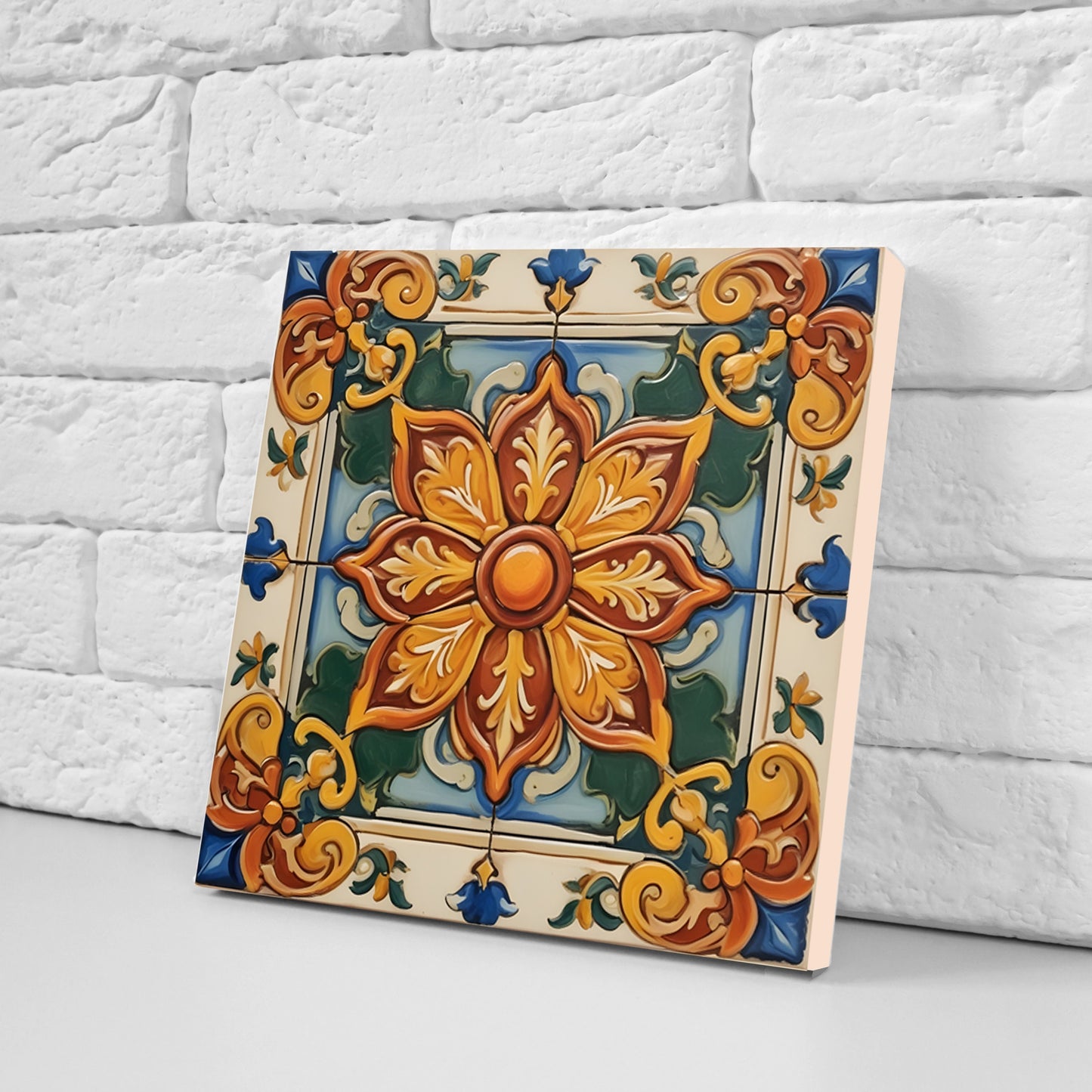 Sicilian Ceramic tiles - Set of 3 Sicilian Wall Decor Tiles - Kitchen Backsplash Tiles, Bathroom Tiles, Sicilian ceramics, Shower tiles