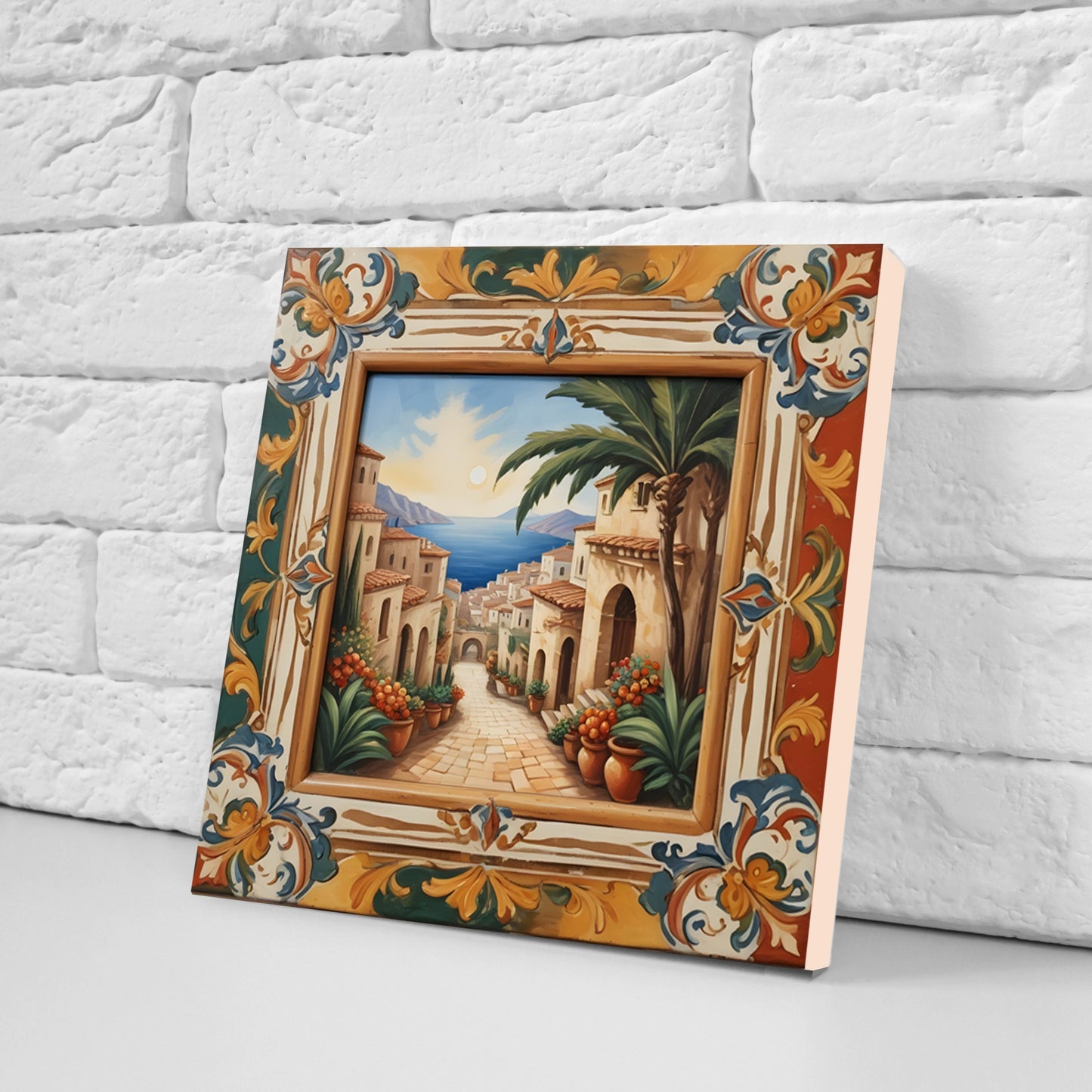 Sicilian Ceramic tiles - Set of 3 Sicilian Wall Decor Tiles - Kitchen Backsplash Tiles, Bathroom Tiles, Sicilian ceramics, Shower tiles