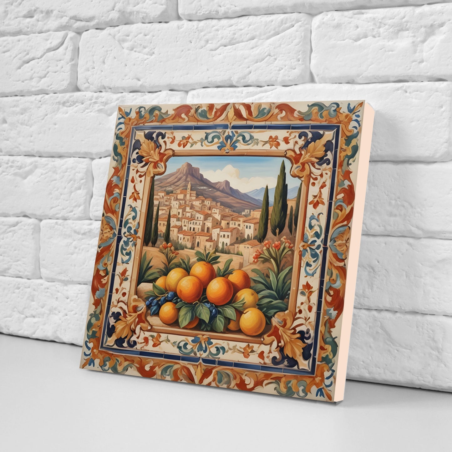 Sicilian Ceramic tiles - Set of 3 Sicilian Wall Decor Tiles - Kitchen Backsplash Tiles, Bathroom Tiles, Sicilian ceramics, Shower tiles