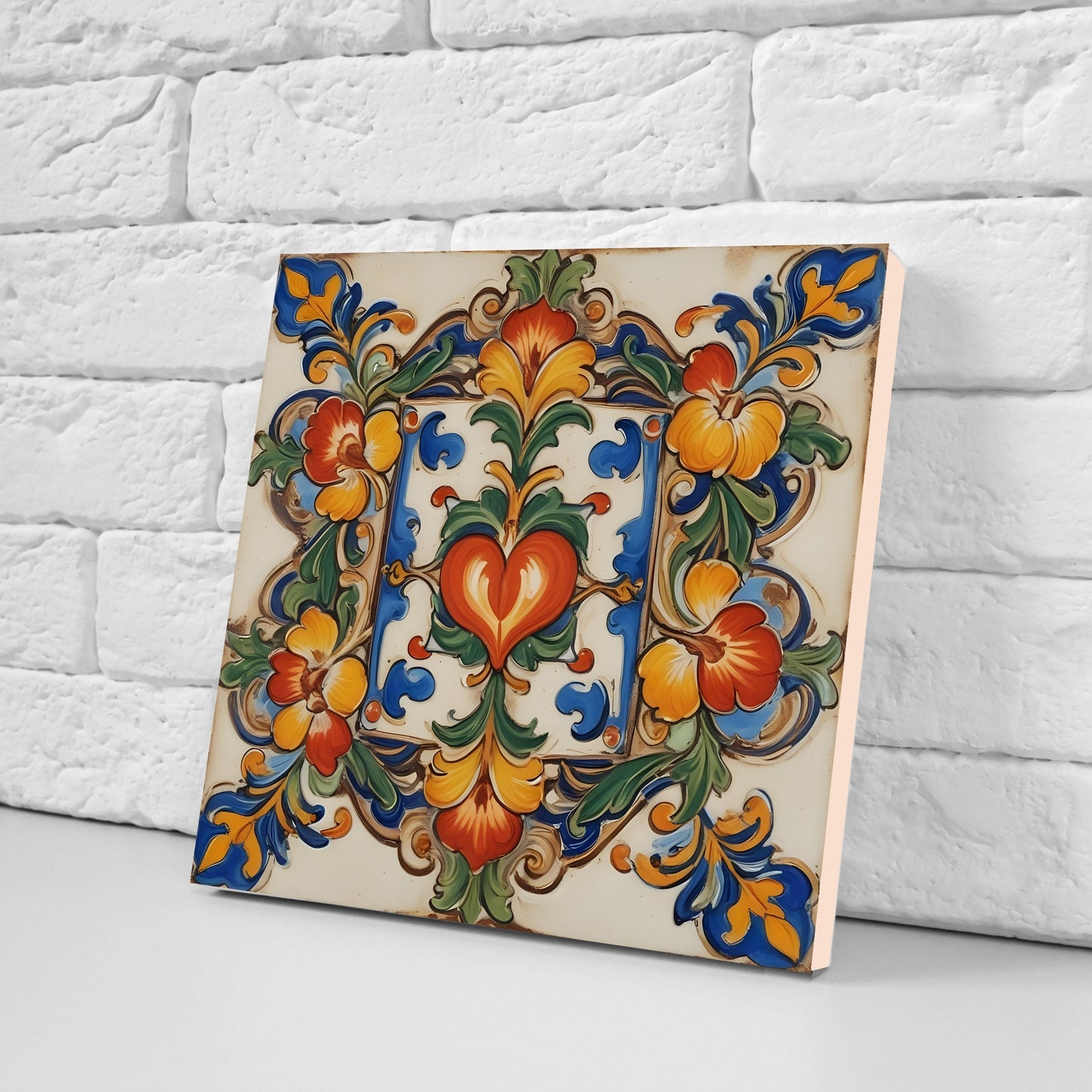 Sicilian Ceramic tiles - Set of 3 Sicilian Wall Decor Tiles - Kitchen Backsplash Tiles, Bathroom Tiles, Sicilian ceramics, Shower tiles