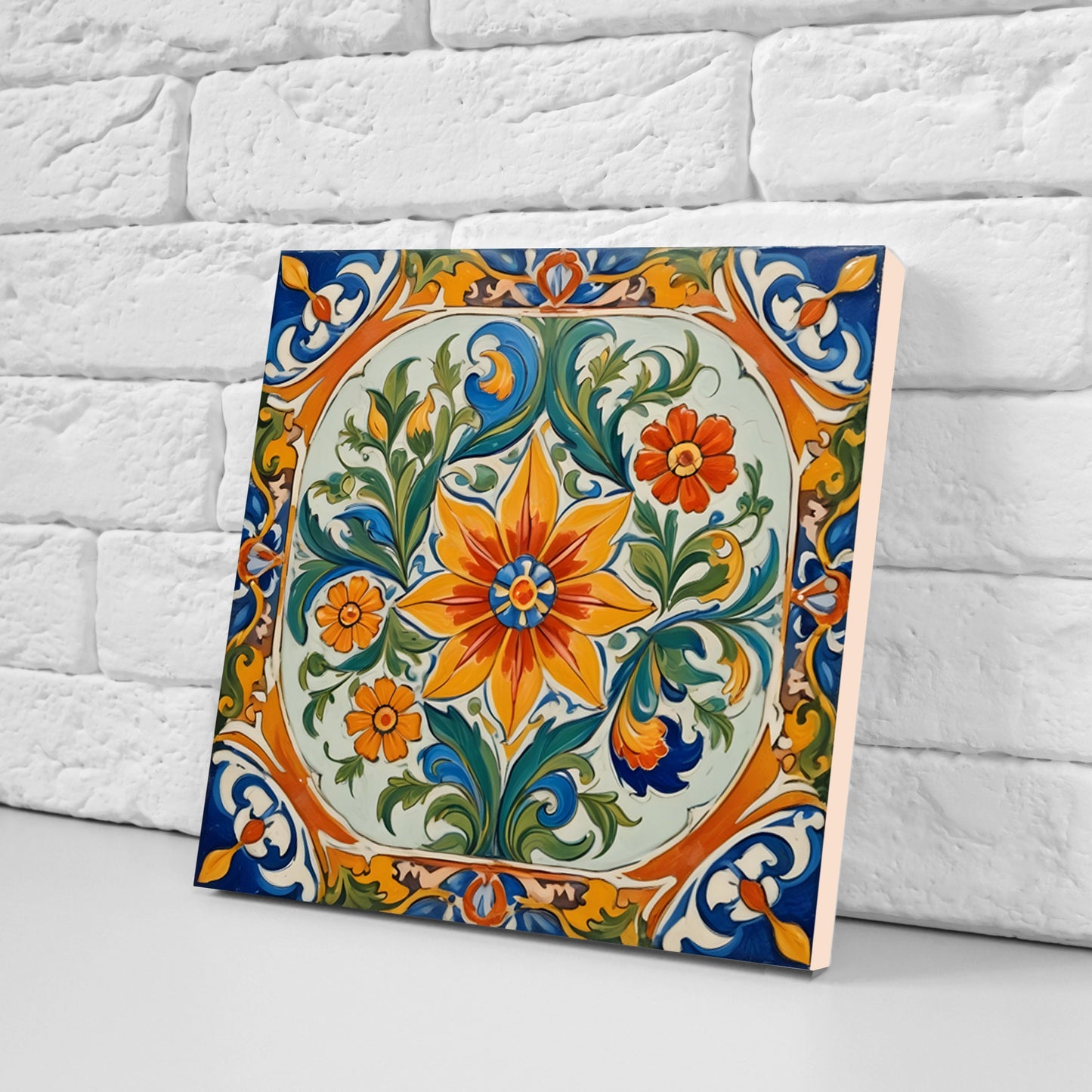 Sicilian Ceramic tiles - Set of 3 Sicilian Wall Decor Tiles - Kitchen Backsplash Tiles, Bathroom Tiles, Sicilian ceramics, Shower tiles