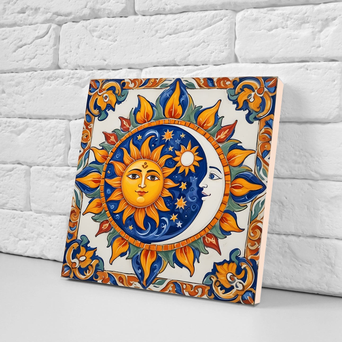 Sicilian Ceramic tiles - Set of 3 Sicilian Wall Decor Tiles - Kitchen Backsplash Tiles, Bathroom Tiles, Sicilian ceramics, Shower tiles
