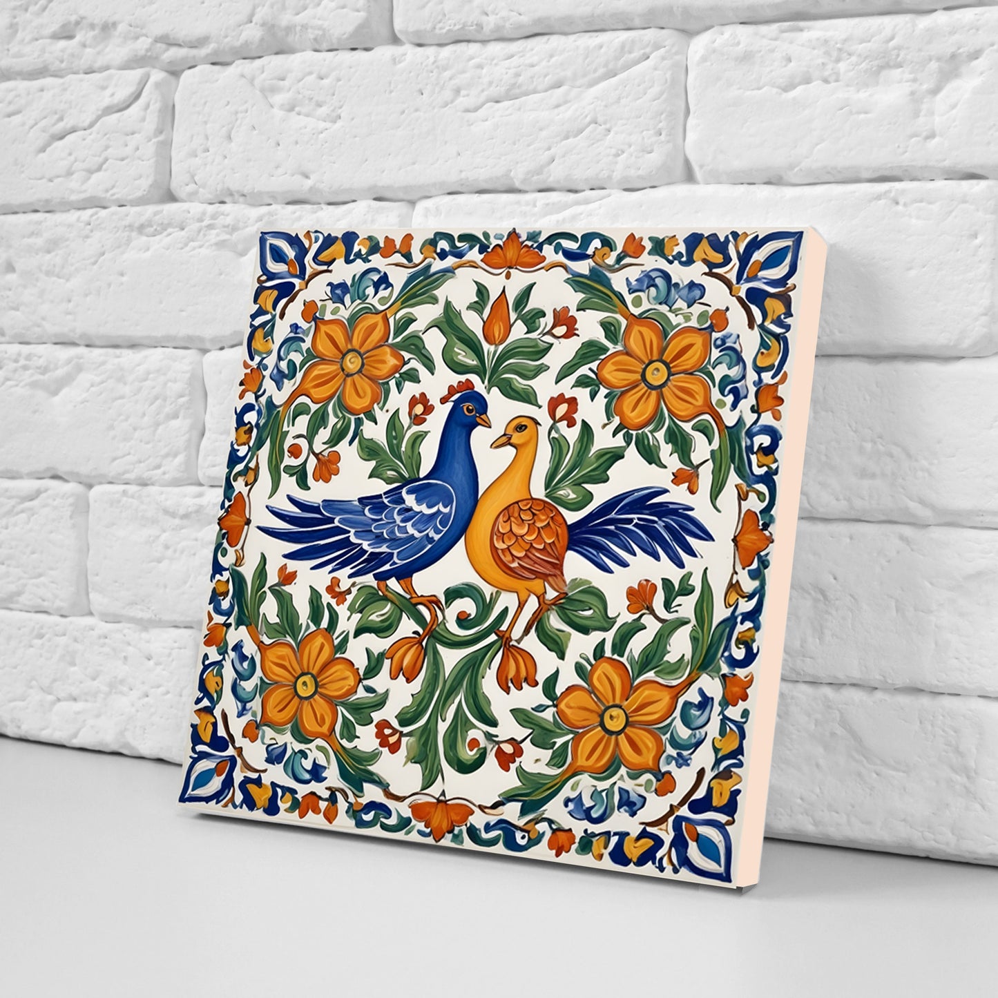 Sicilian Ceramic tiles - Set of 3 Sicilian Wall Decor Tiles - Kitchen Backsplash Tiles, Bathroom Tiles, Sicilian ceramics, Shower tiles