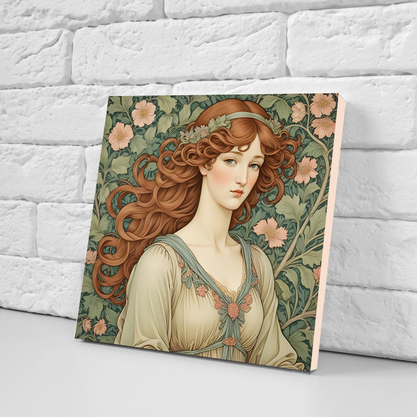 William Morris Style Set of 3 Ceramic tiles,Ceramic Decor Tiles,Backsplash Tiles, Bathroom Tiles, Botanical wall art, William Morris print