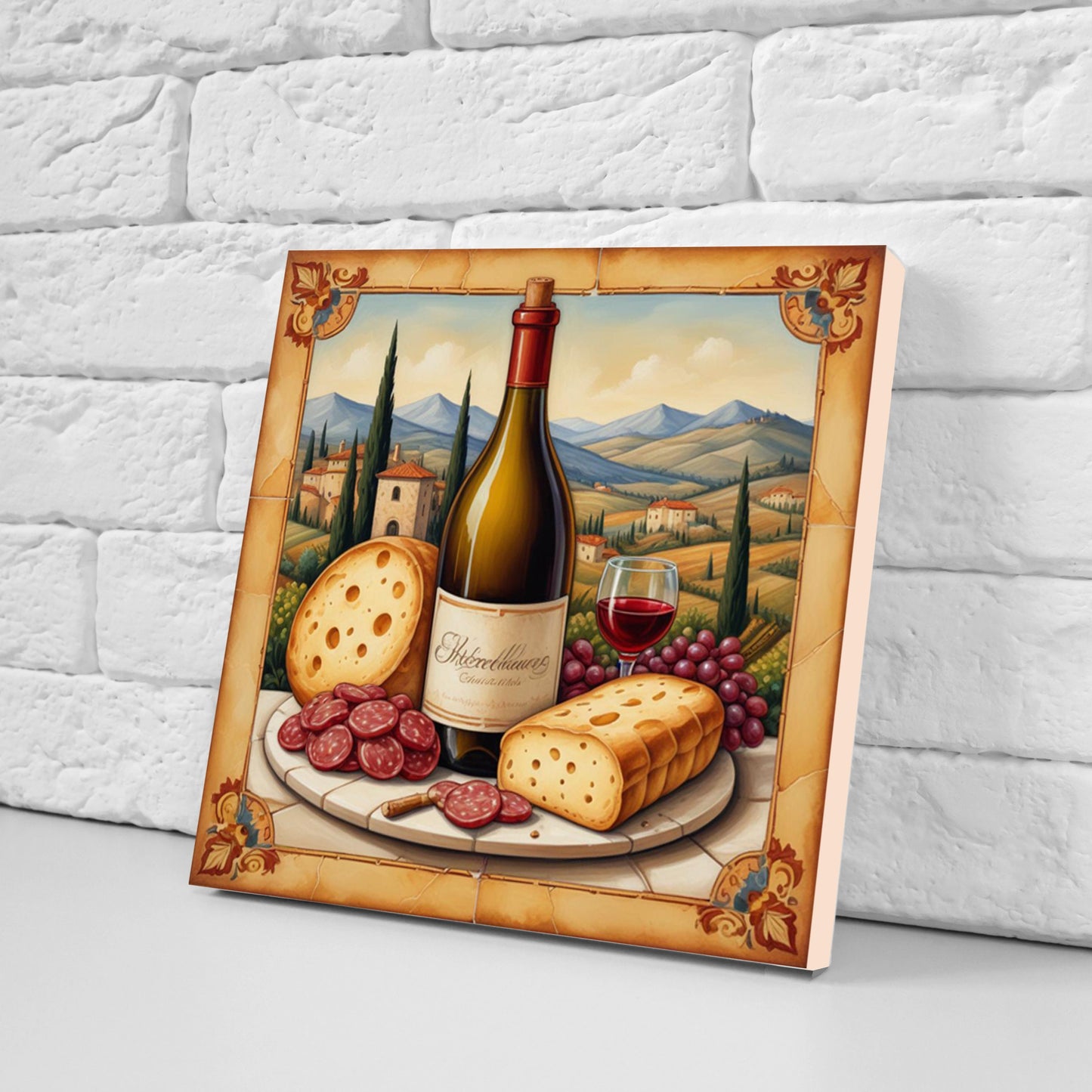 Tuscany Ceramic tiles - Set of 3 Tuscany Wall Decor Tiles - Kitchen Backsplash Tiles, Bathroom Tiles, Tuscany ceramics, Shower tiles