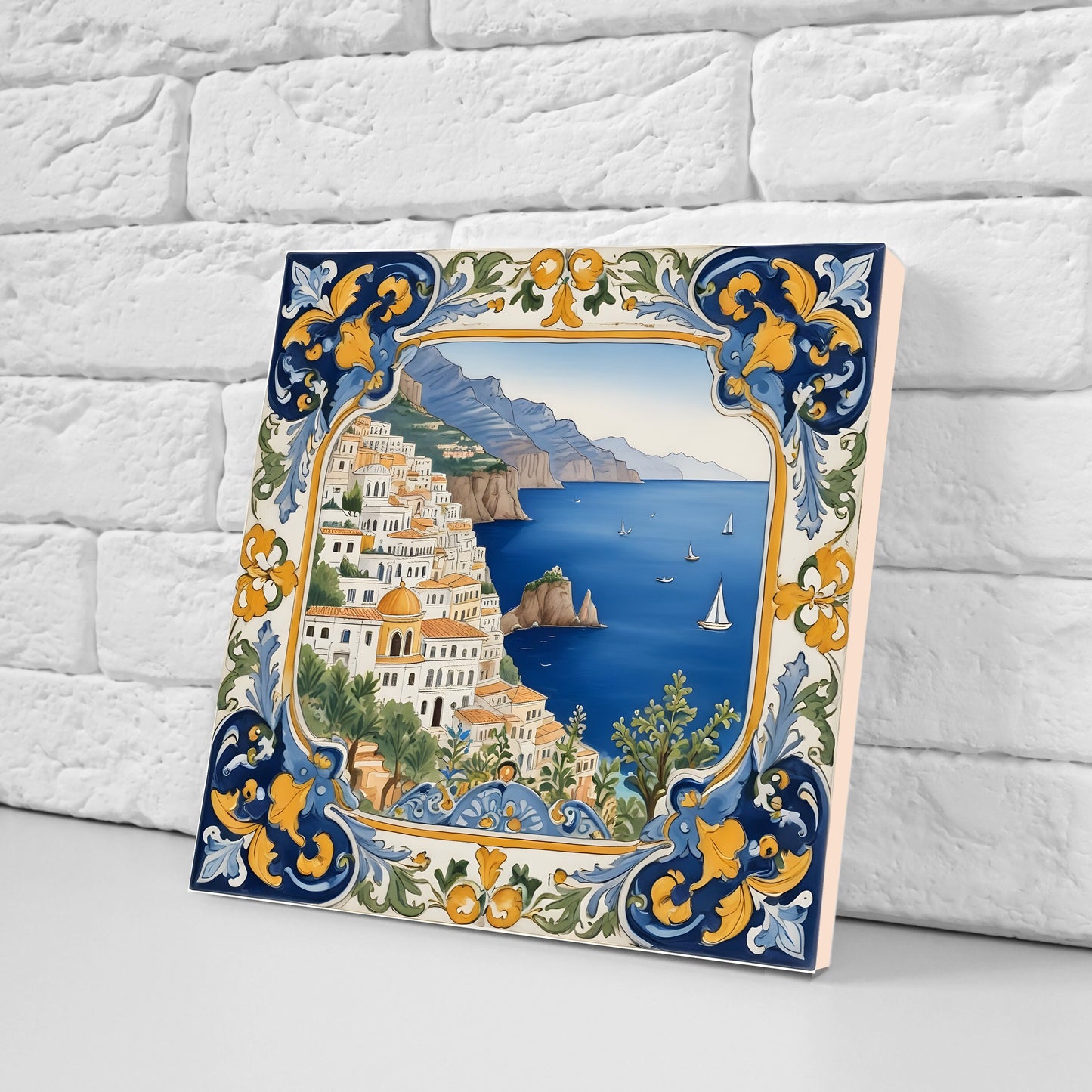 Amalfi Ceramic tiles - Set of 3 Amalfi Wall Decor Tiles - Kitchen Backsplash Tiles, Bathroom Tiles, Amalfi ceramics, Shower tiles, wall tile