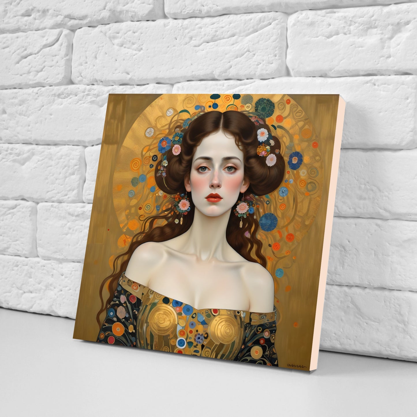 Gustav Klimt Style Set of 3 Ceramic tiles, Decor Tiles, Kitchen Backsplash Tiles, Bathroom Tiles, Art Nouveau print, Gustav Klimt print