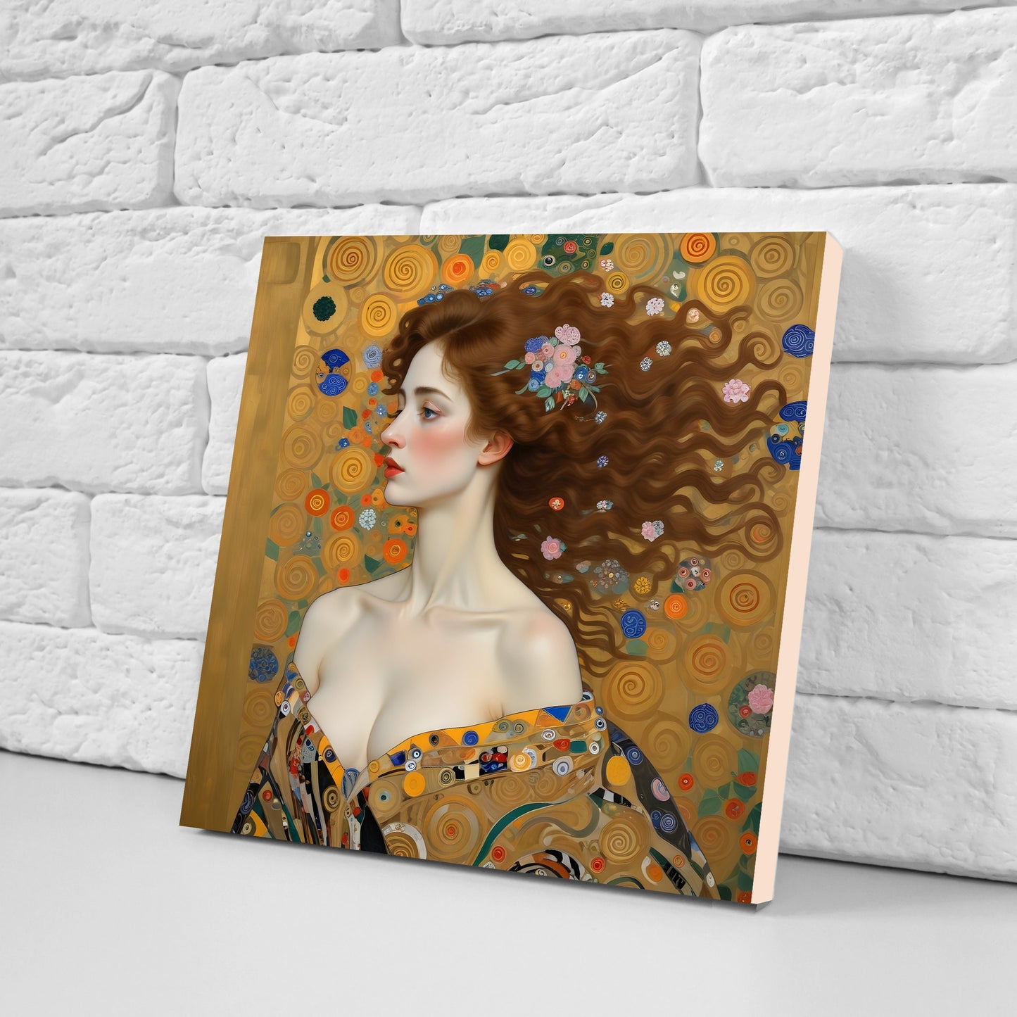 Gustav Klimt Style Set of 3 Ceramic tiles, Decor Tiles, Kitchen Backsplash Tiles, Bathroom Tiles, Art Nouveau print, Gustav Klimt print