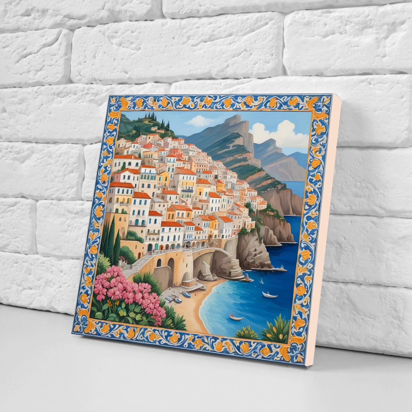 Amalfi Ceramic tiles - Set of 3 Amalfi Wall Decor Tiles - Kitchen Backsplash Tiles, Bathroom Tiles, Amalfi ceramics, Shower tiles, wall tile