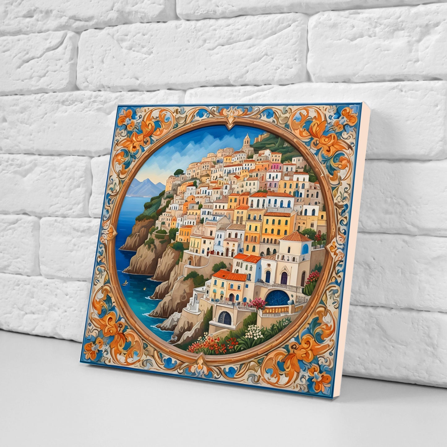 Amalfi Ceramic tiles - Set of 3 Amalfi Wall Decor Tiles - Kitchen Backsplash Tiles, Bathroom Tiles, Amalfi ceramics, Shower tiles, wall tile