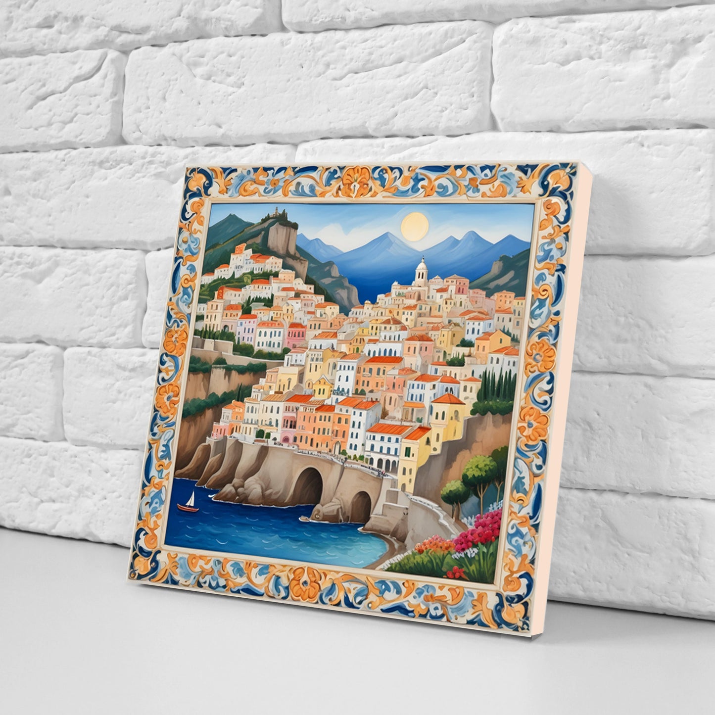 Amalfi Ceramic tiles - Set of 3 Amalfi Wall Decor Tiles - Kitchen Backsplash Tiles, Bathroom Tiles, Amalfi ceramics, Shower tiles, wall tile
