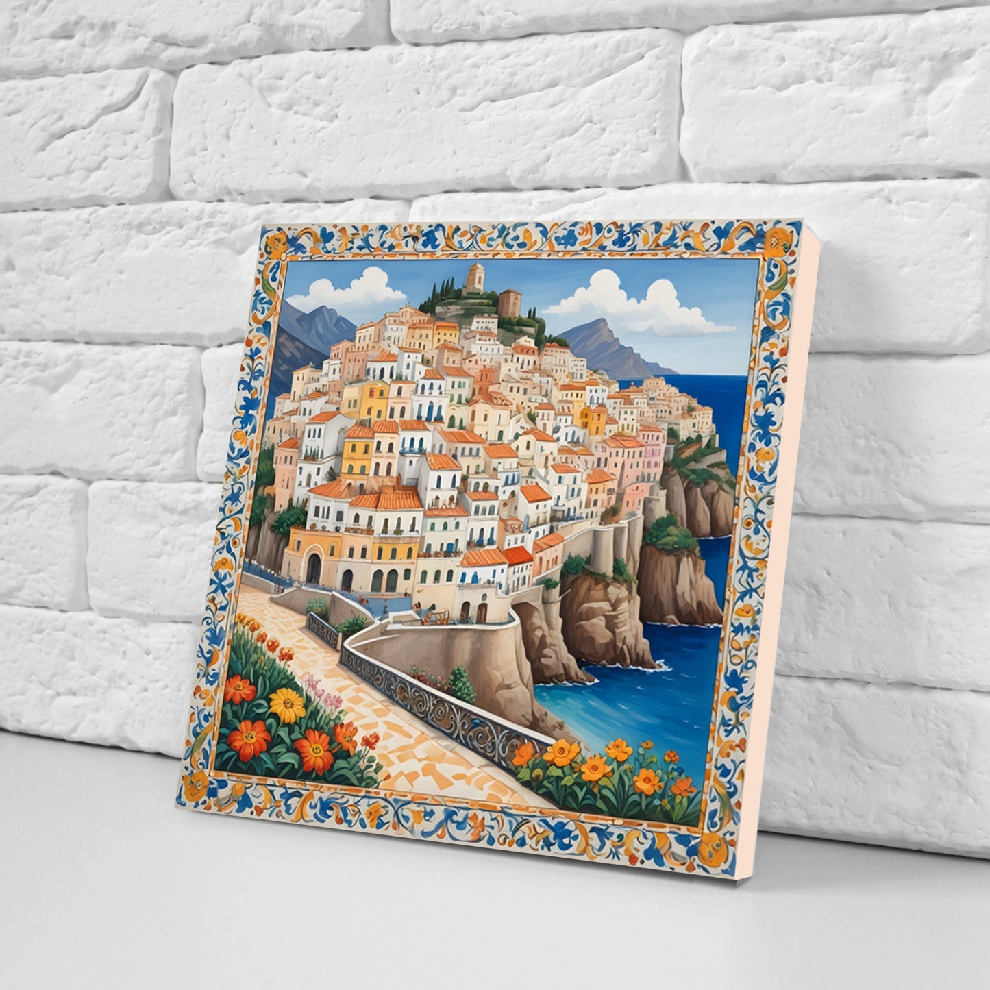 Amalfi Ceramic tiles - Set of 3 Amalfi Wall Decor Tiles - Kitchen Backsplash Tiles, Bathroom Tiles, Amalfi ceramics, Shower tiles, wall tile
