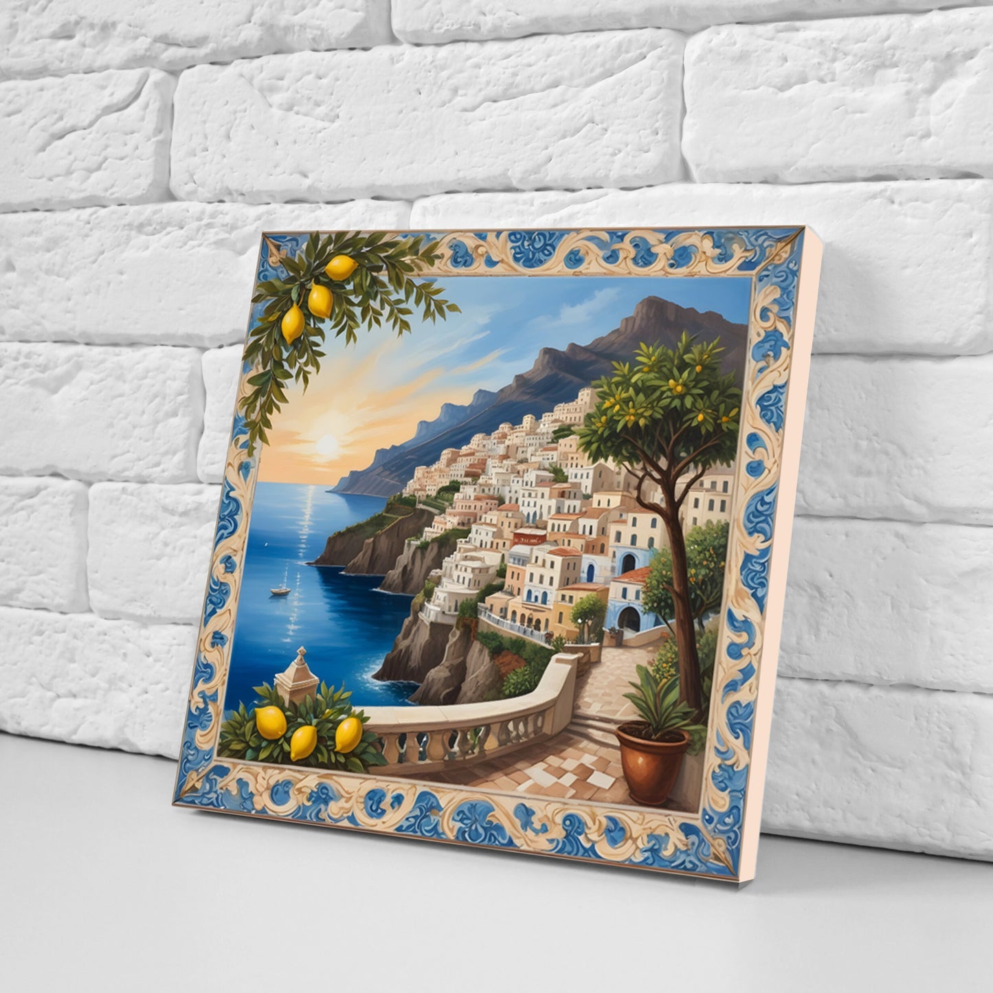 Amalfi Ceramic tiles - Set of 3 Amalfi Wall Decor Tiles - Kitchen Backsplash Tiles, Bathroom Tiles, Amalfi ceramics, Shower tiles, wall tile